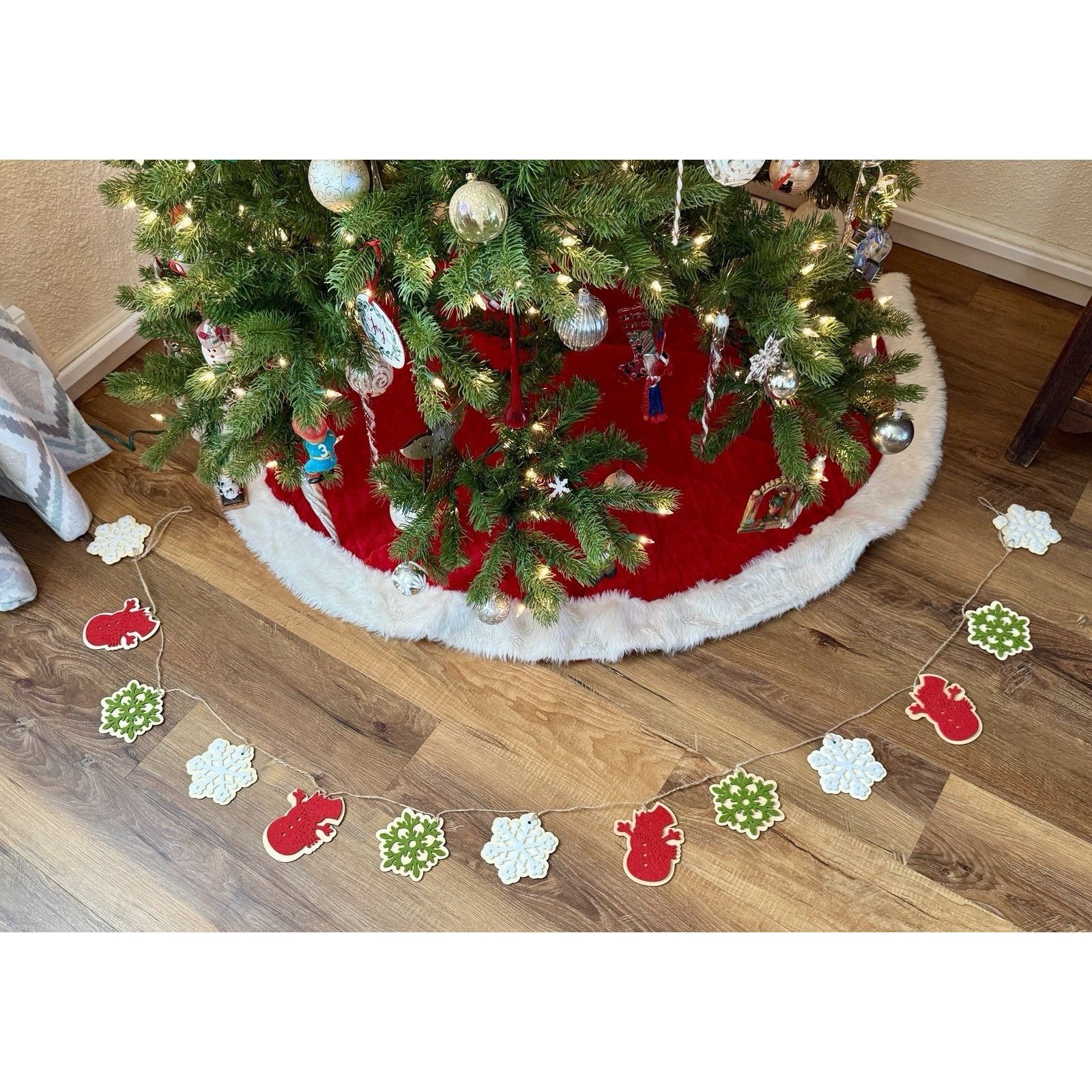 Other Felt Wooden Garland 6.5 Ft. Christmas Mantel Tree Holiday Size ONE SIZE - 3 Thumbnail