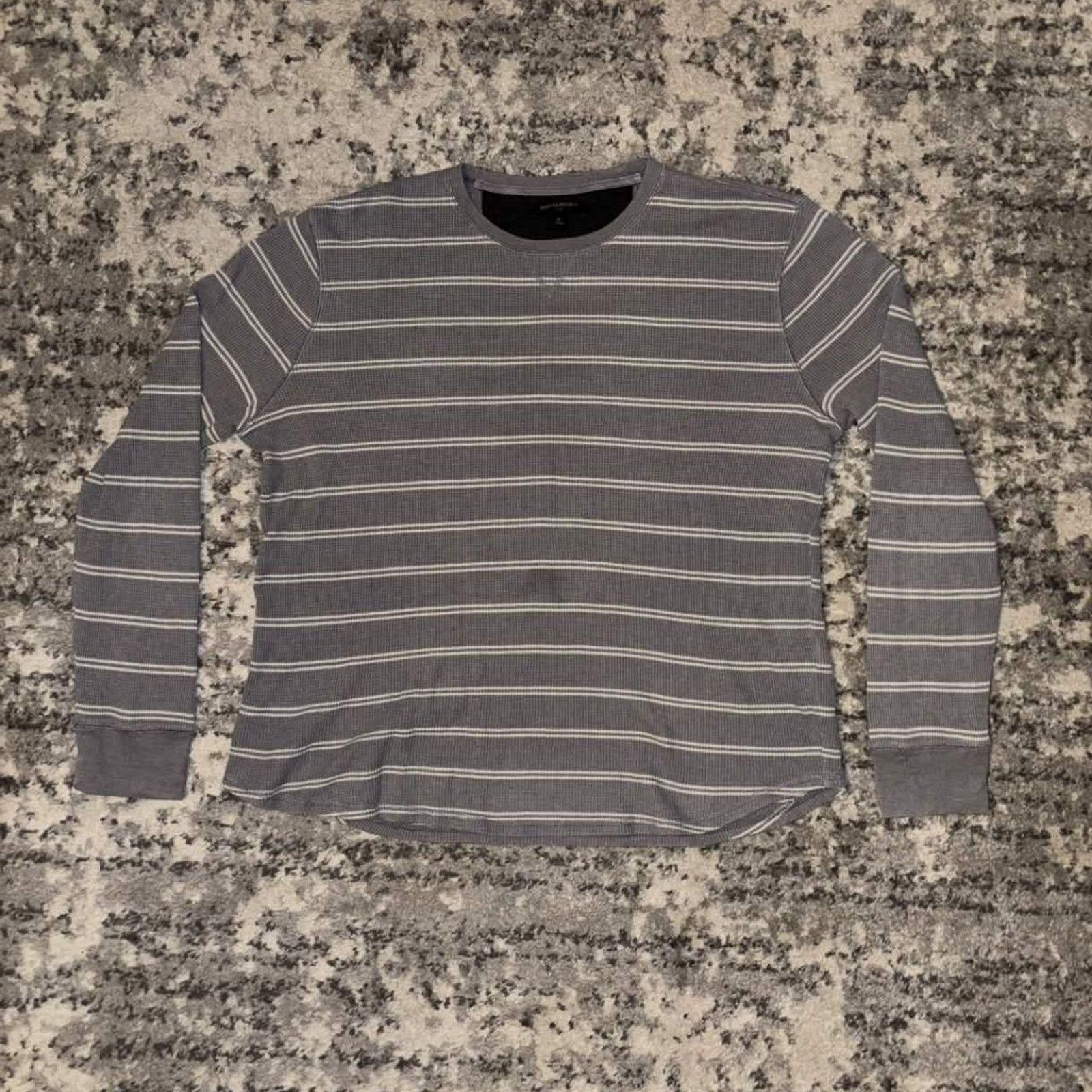 Banana Republic Y2K Striped Waffle Knit Banana Republic Thermal Shirt Size US XL / EU 56 / 4 - 1 Thumbnail