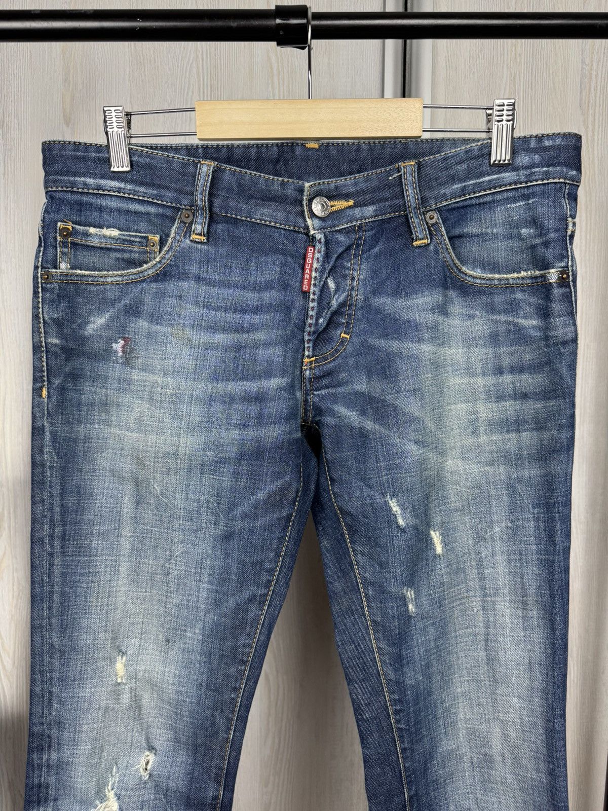Dsquared2 Dsquared2 blue faded distressed denim jeans pants Size 34" / US 12 / IT 48 - 3 Thumbnail