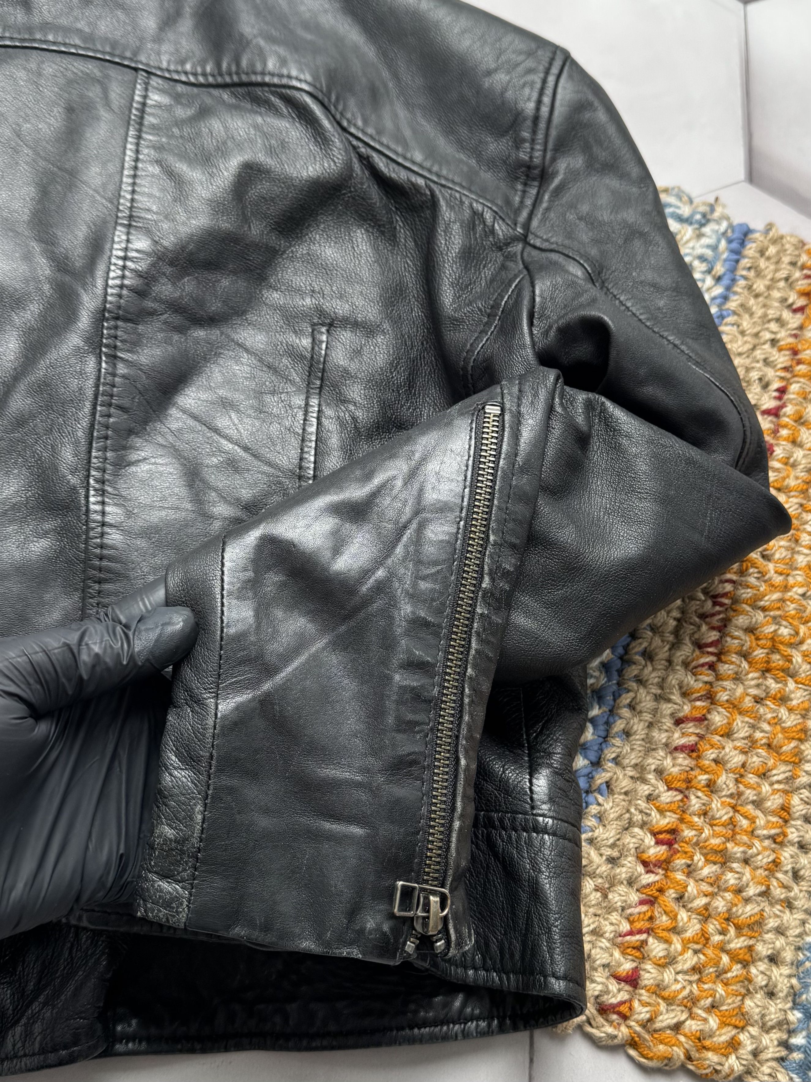 Vintage Vintage Cropped Leather Jacket Size XS / US 0-2 / IT 36-38 - 12 Thumbnail