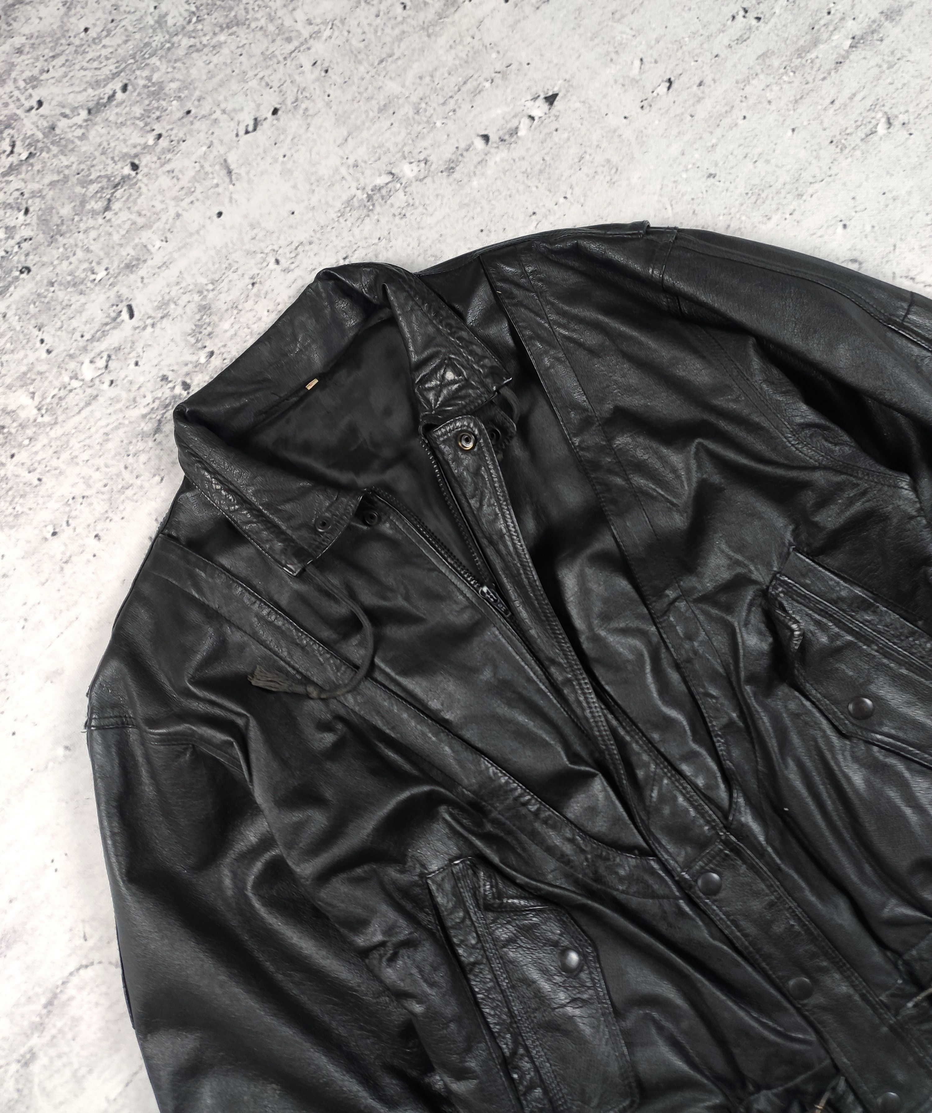 Vintage Vintage leather biker jacket bomber opium cyber boxy Size US M / EU 48-50 / 2 - 2 Thumbnail