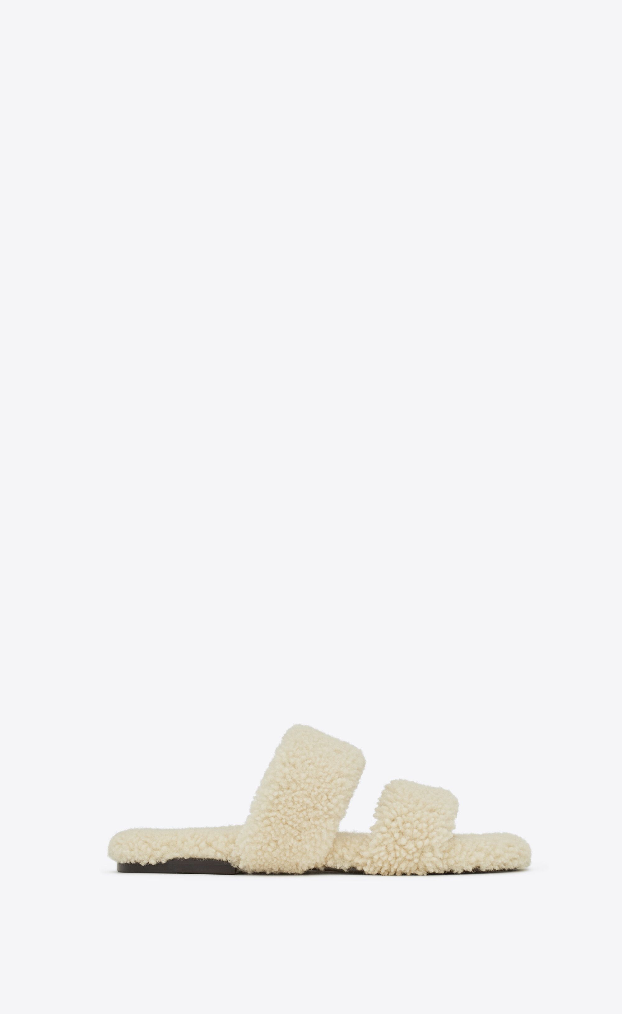 o1s1wg111224 Bleach Slides in Shearling in Ivory
