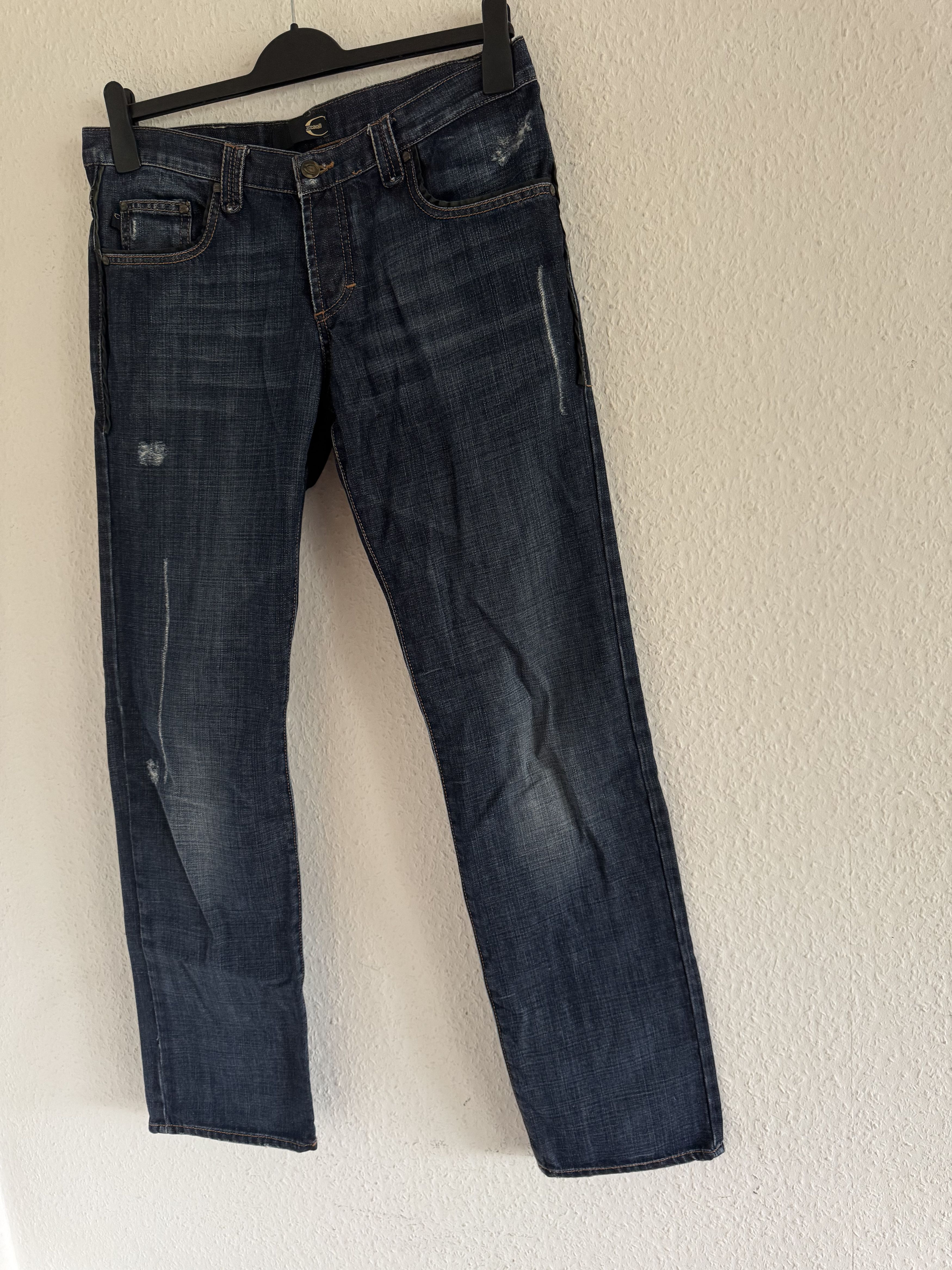 Just Cavalli Ornate Leather Pocket Denim Jeans Size US 33 - 8 Thumbnail