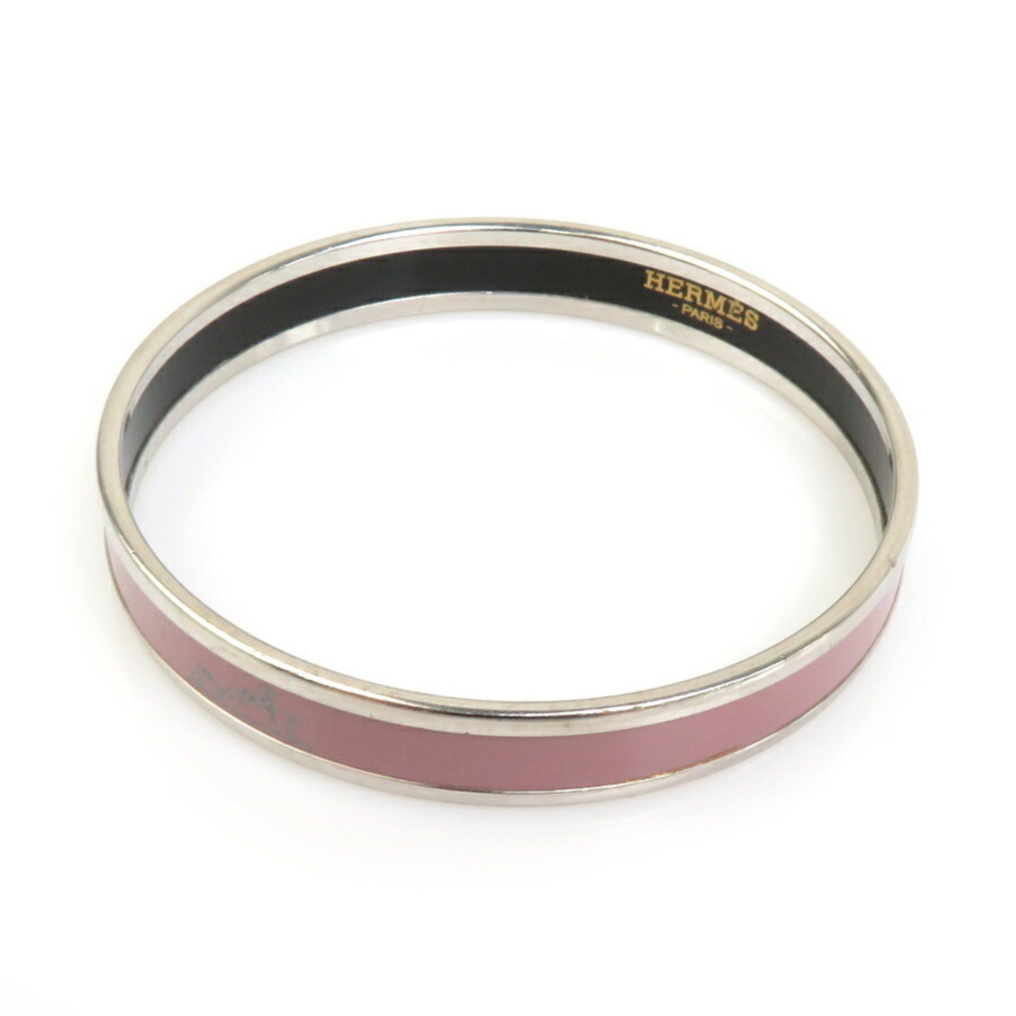 image of Hermes Bangle Bracelet Enamel Metal Purple Silver E58668A, Women's