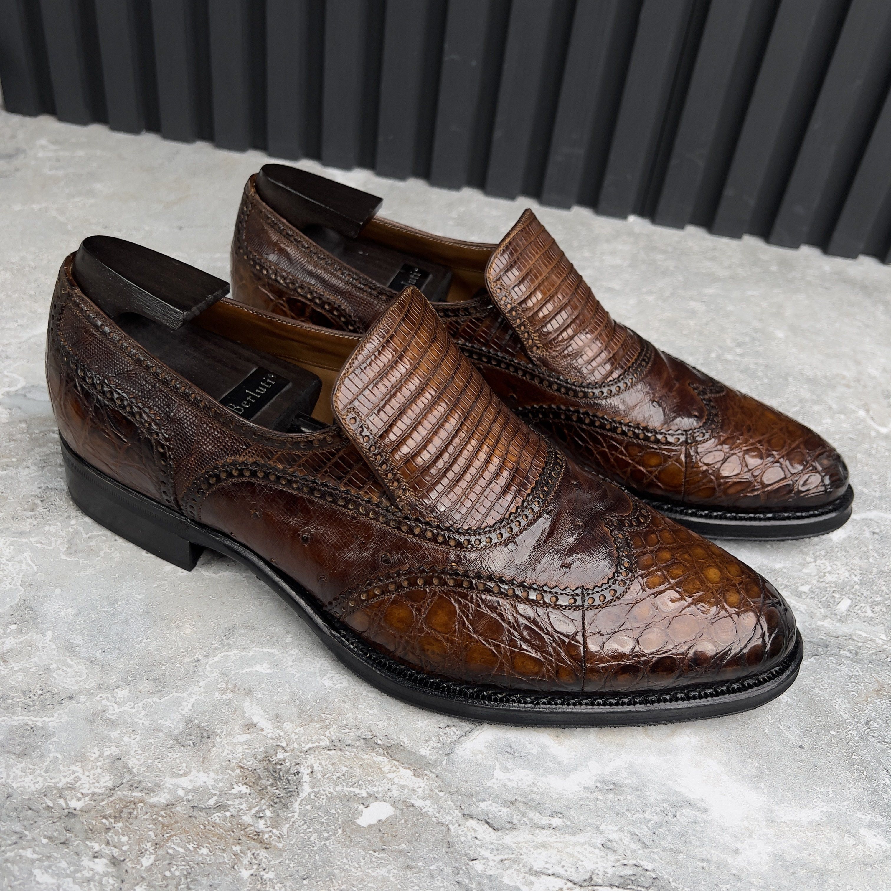 Gucci Gucci MTO Dress Loafers Crocodile Lizard Ostrich Leather Size US 8.5 / EU 41-42 - 3 Thumbnail