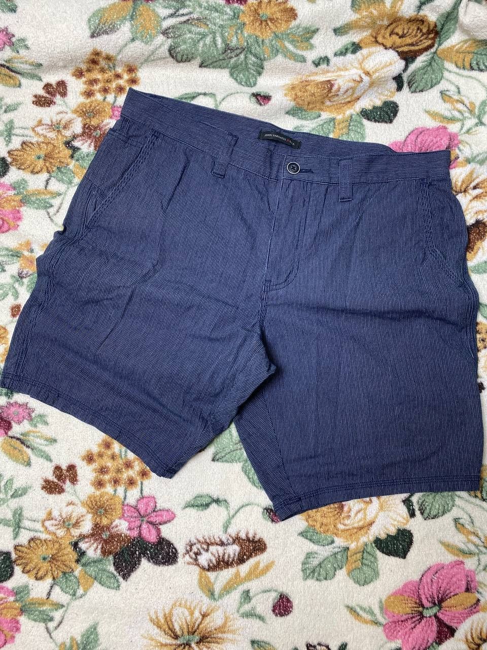John Varvatos John Varvatos Shorts Pinstripe Linen Flat Front Designer Size US 36 / EU 52 - 1 Thumbnail