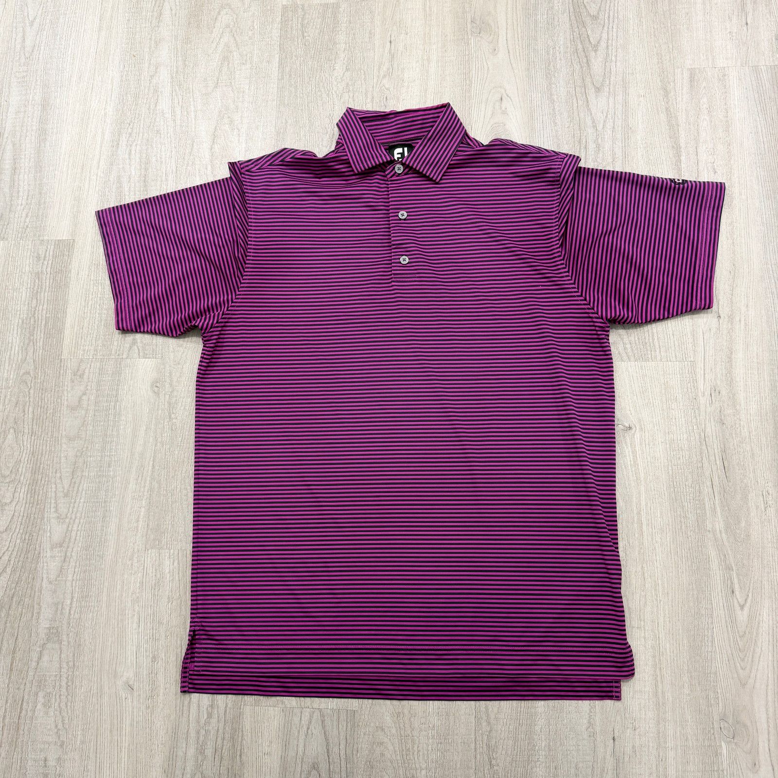 Footjoy Footjoy Polo Shirt Men's Large Pink Black Striped Athletic Size US L / EU 52-54 / 3 - 1 Thumbnail