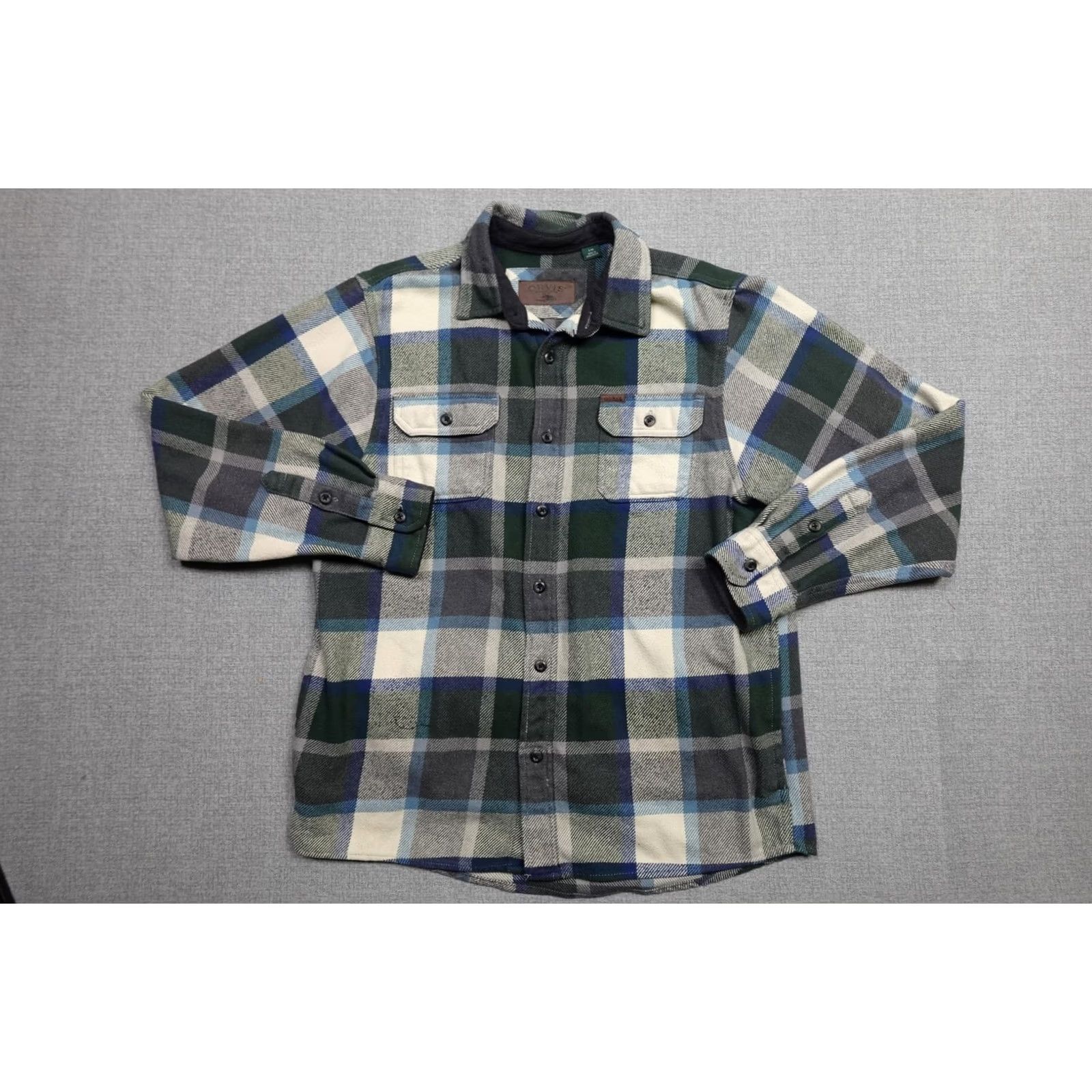 Orvis Orvis Button-Up Long Sleeve Flannel Shirt Mens Large Green Plaid with Pockets Size US L / EU 52-54 / 3 - 3 Thumbnail