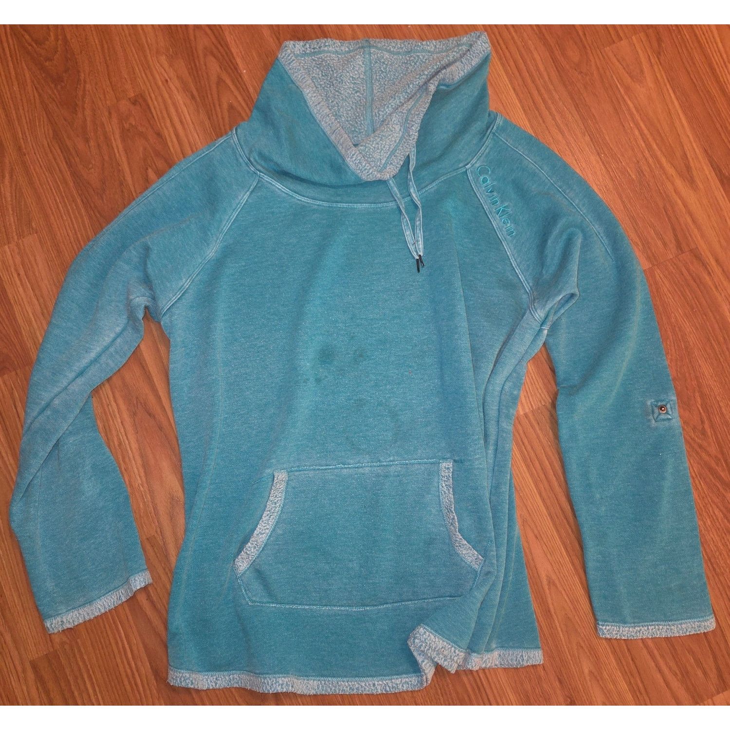 Calvin Klein Calvin Klein Washed Fleece Relaxed Teal Pullover Sweater -XL Size XL / US 12-14 / IT 48-50 - 4 Thumbnail