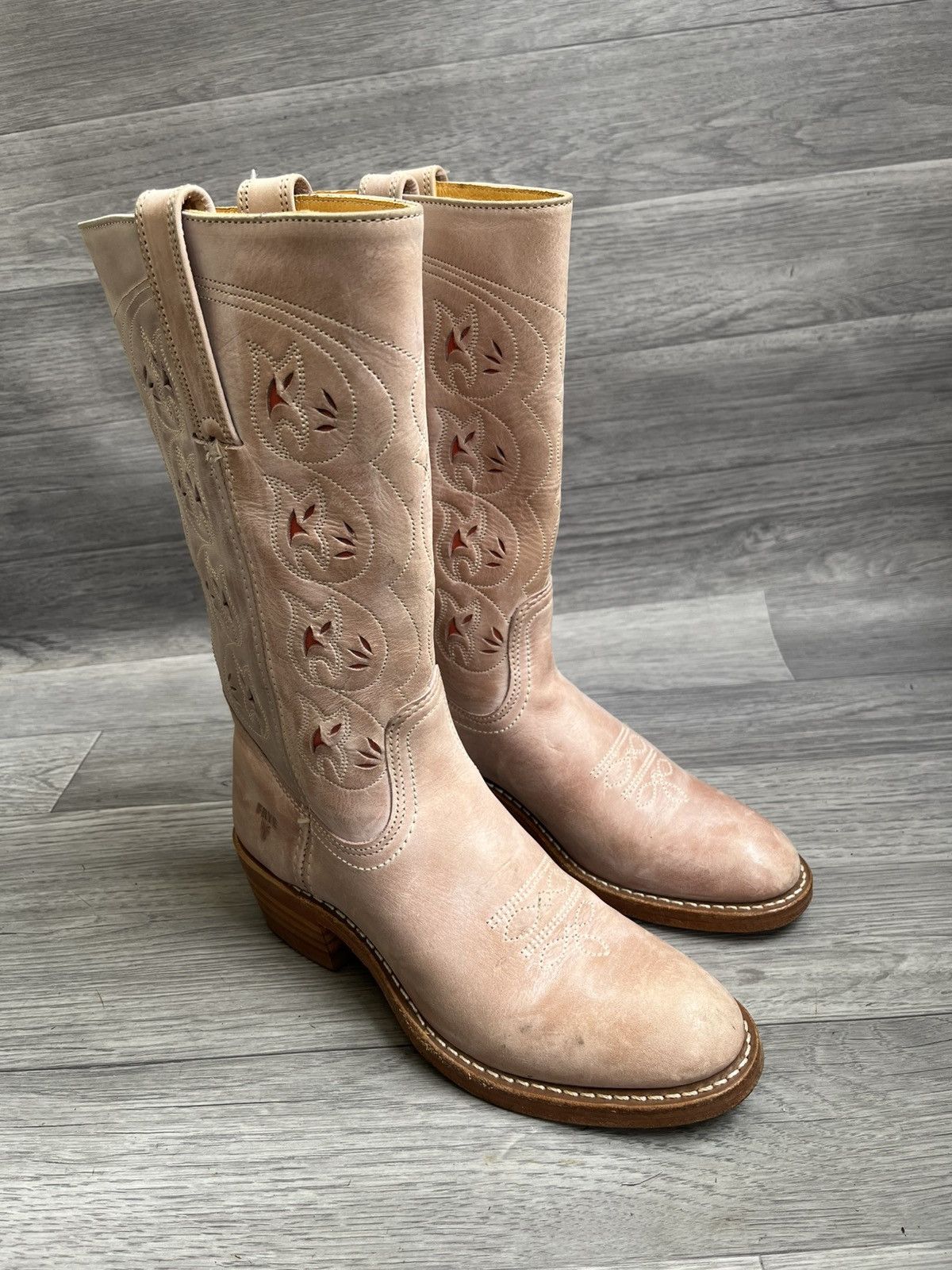 Frye Vintage Frye Austin knee high western floral cut boots sz Size US 8.5 / IT 38.5 - 10 Thumbnail