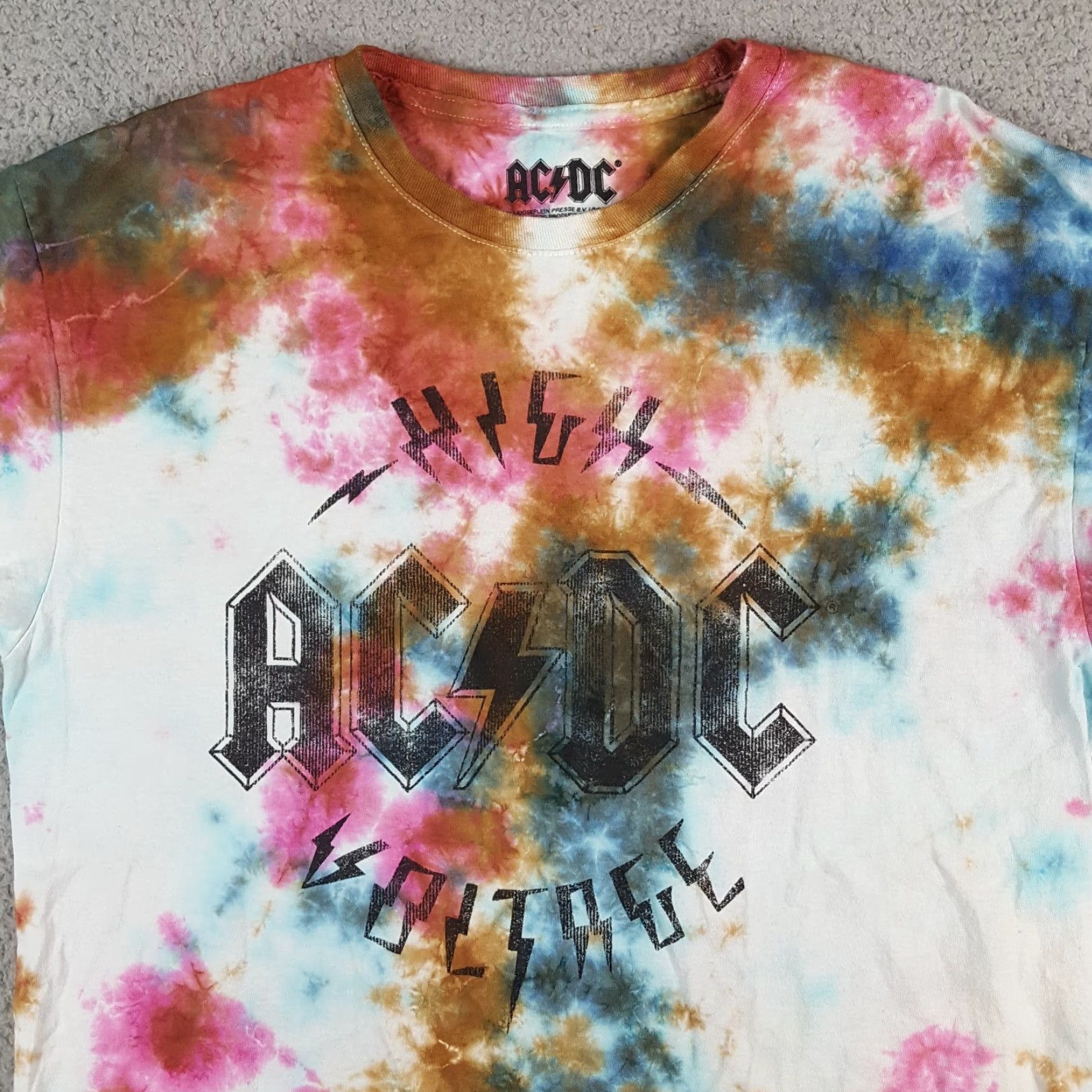 Vintage VINTAGE ACDC High Voltage Tie Dye Band Tee Men's Size M Retro Rock Music T Shirt Size US M / EU 48-50 / 2 - 2 Thumbnail