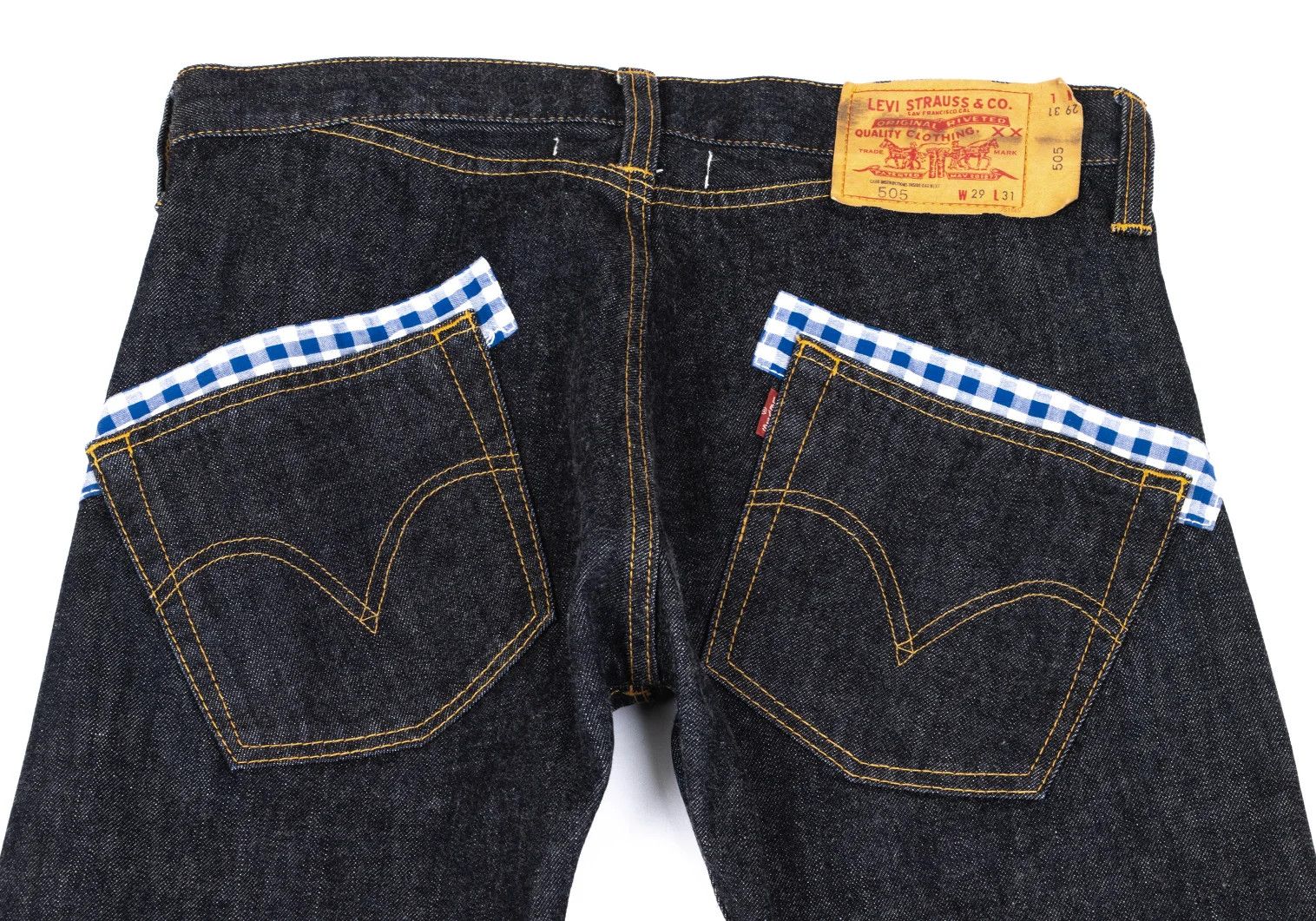 Junya Watanabe Indigo Gingham Check Pocket Denim Pants Size S Size US 38 / EU 54 - 10 Thumbnail