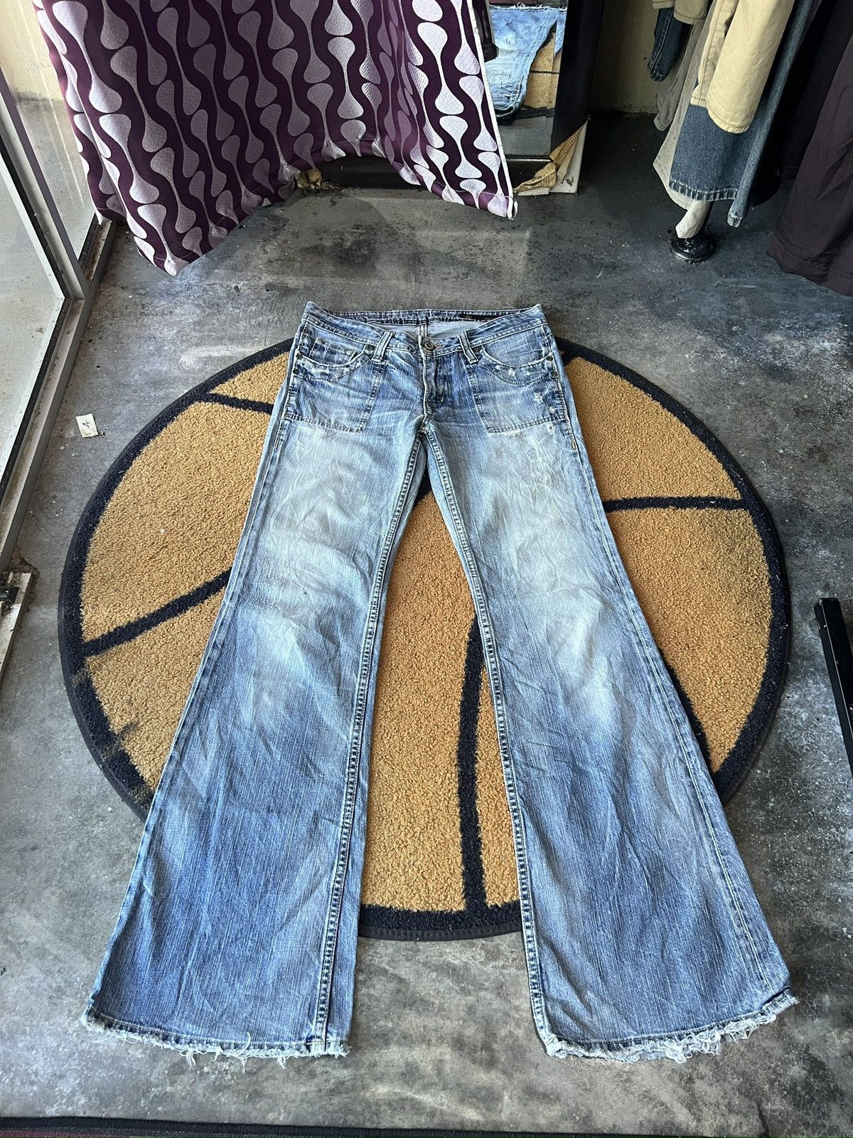 Japanese Brand 🔥Brappers Wide Leg Distressed Denim Size 31" - 1 Thumbnail