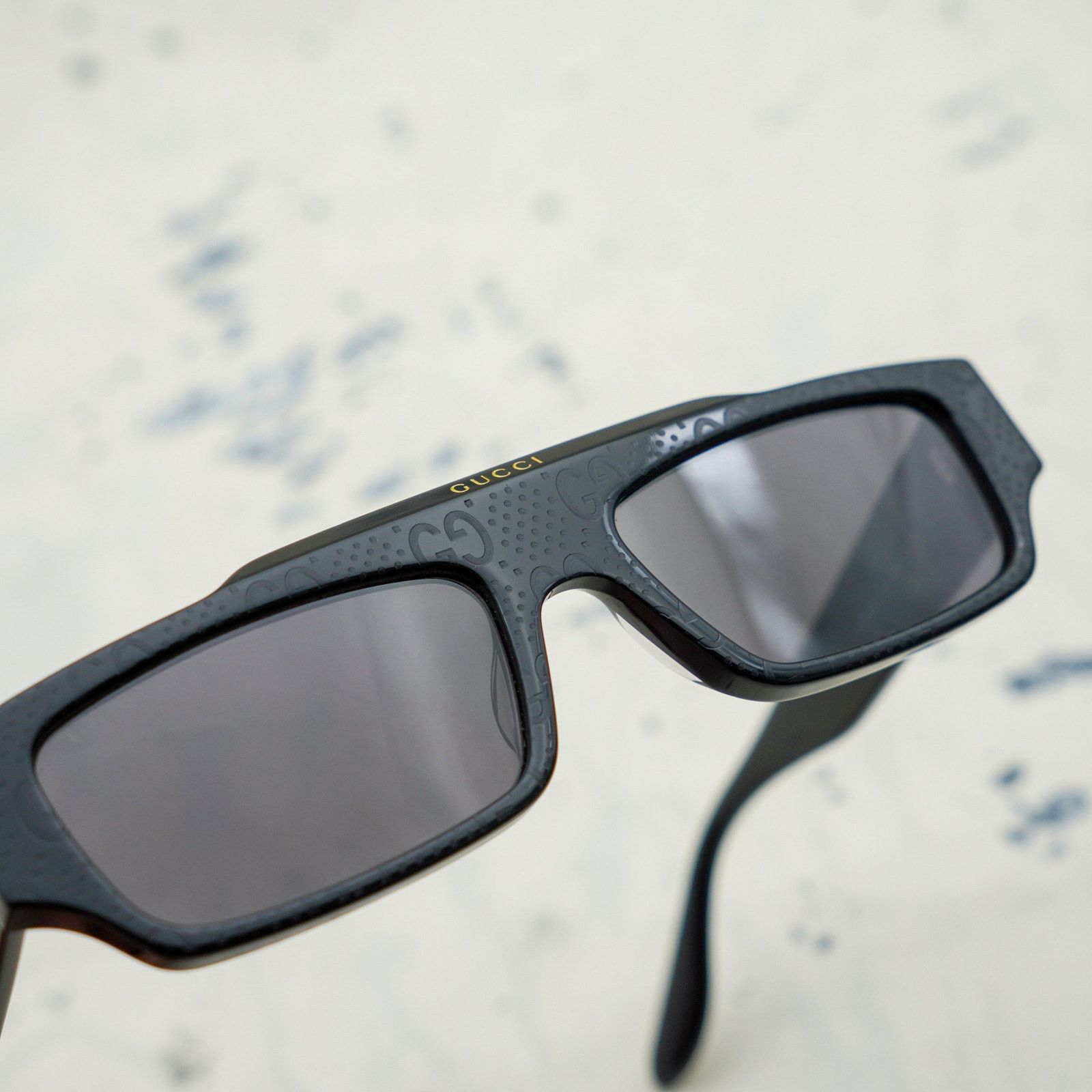Gucci Gucci 1592s black monogram gg logo rectangular sunglasses Size ONE SIZE - 9 Thumbnail