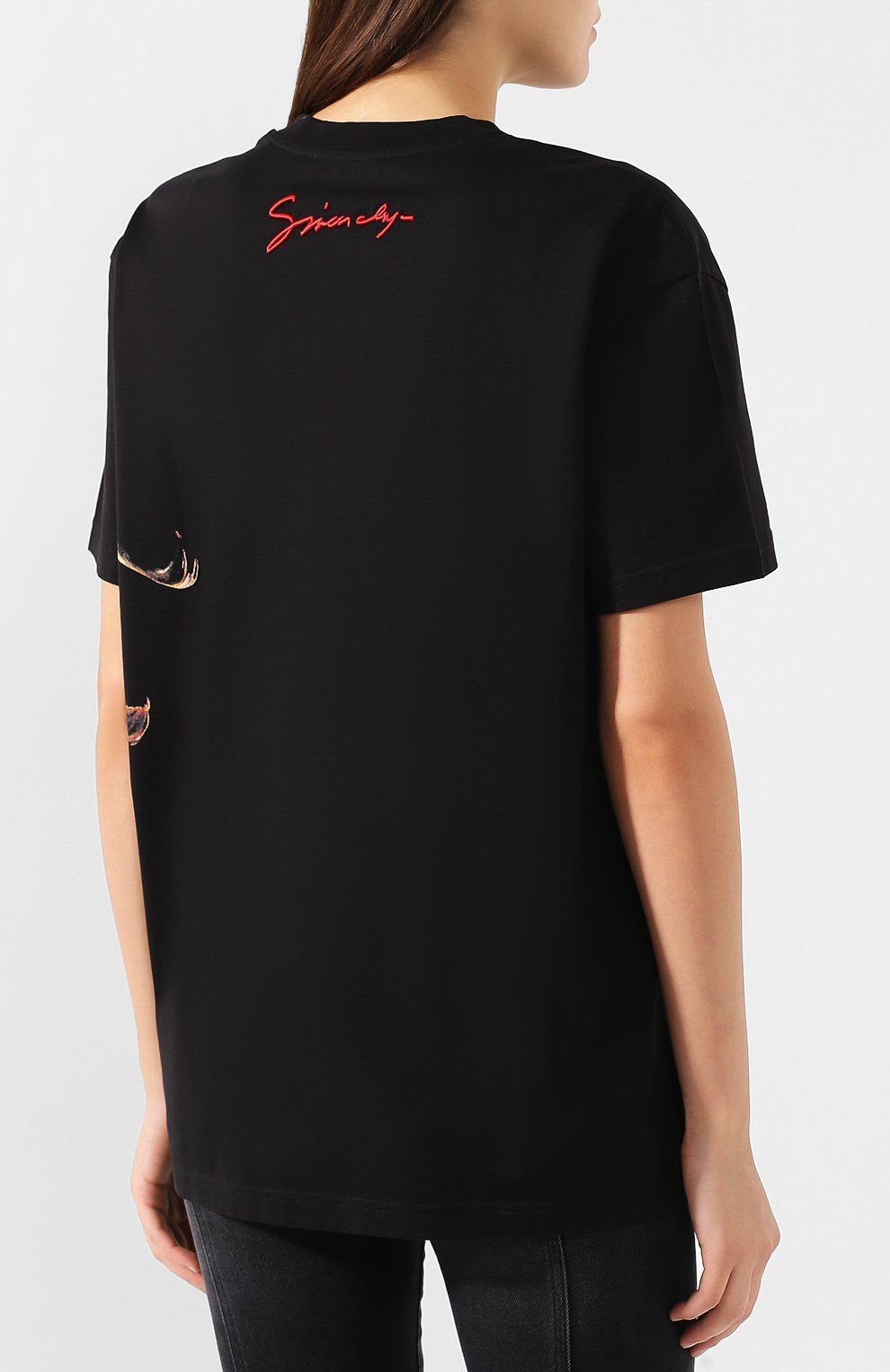 Givenchy Black Lion Print Signature Logo Oversized T-Shirt Size S / US 4 / IT 40 - 4 Thumbnail