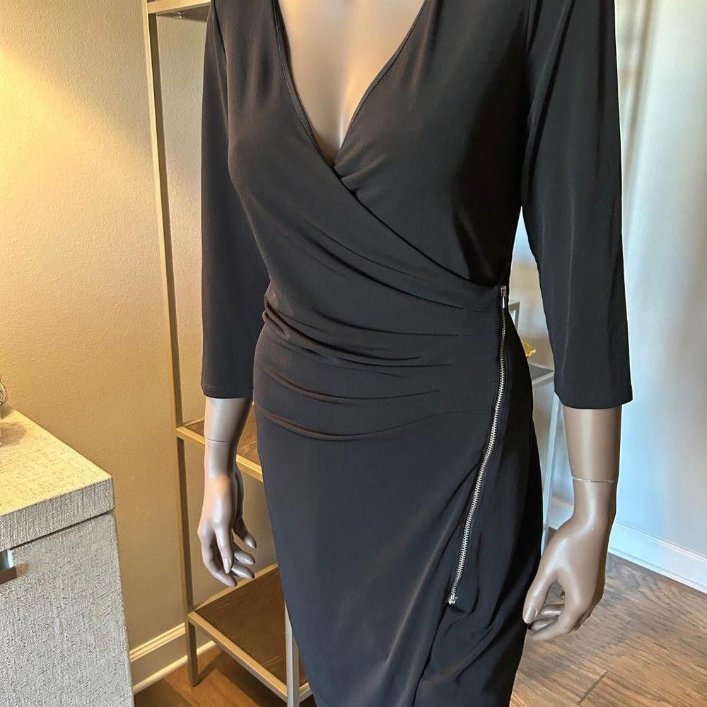 Express Express Black Dress with Exposed Side Zipper/Slit Size M / US 6-8 / IT 42-44 - 6 Thumbnail