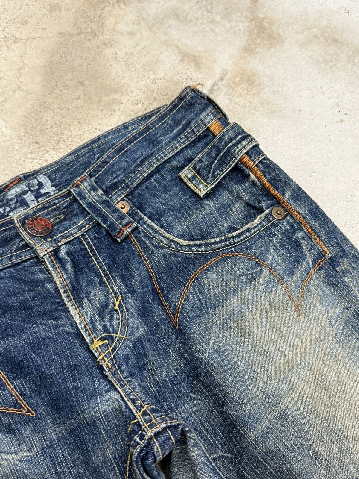 Edwin Vintage Edwin Blue Trip 503 Mudwash Dirty Distress Denim Size US 30 / EU 46 - 10 Thumbnail
