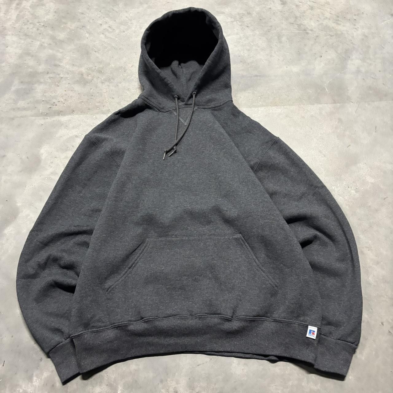 Russell Athletic × Vintage Crazy Vintage Y2K/2000s Grey Blank Russell Streetwear Essential Hoodie! Size US XL / EU 56 / 4 - 1 Thumbnail