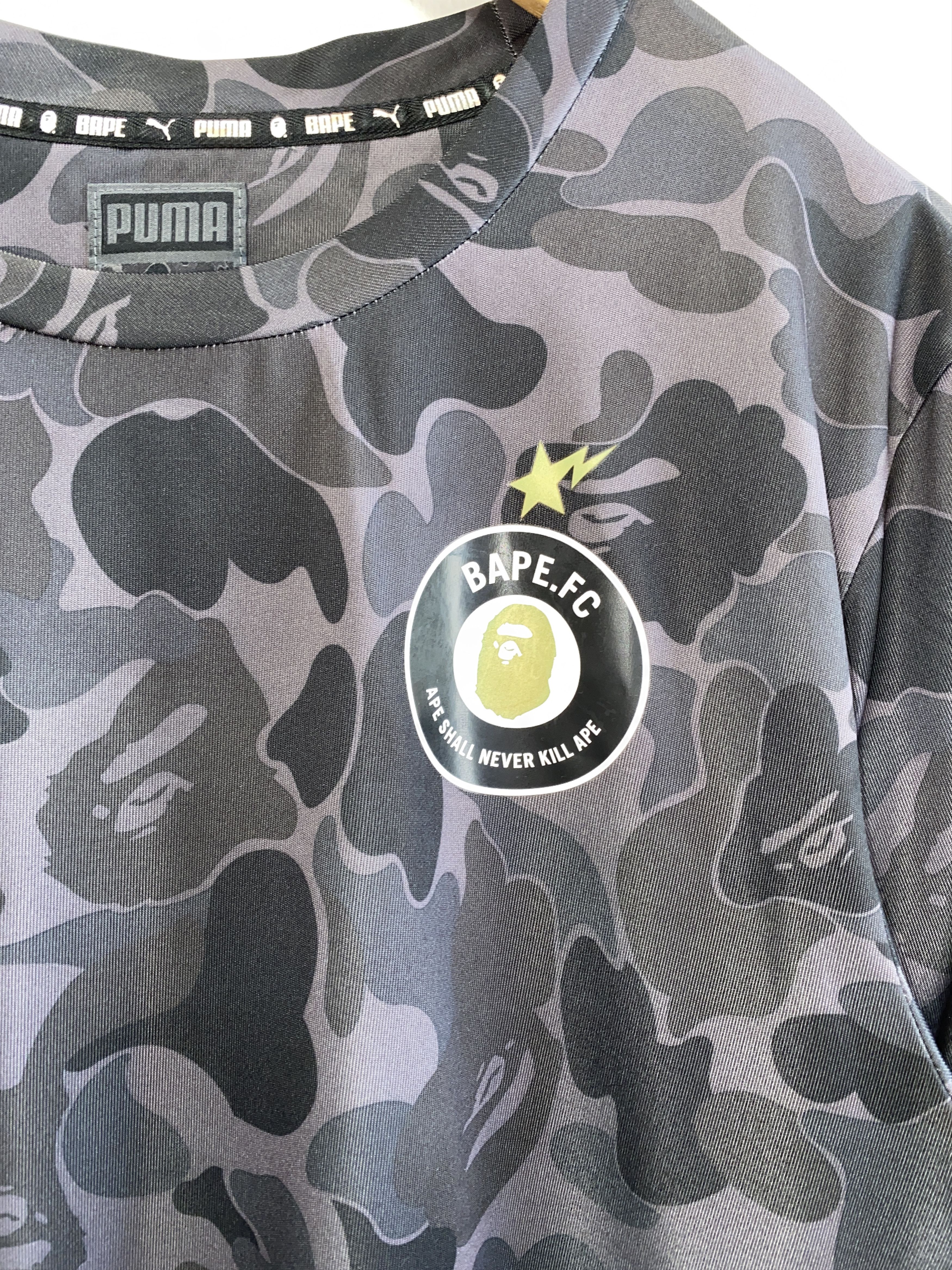 Bape × Puma BAPE FC X PUMA TSHIRT - SIZE M | Grailed