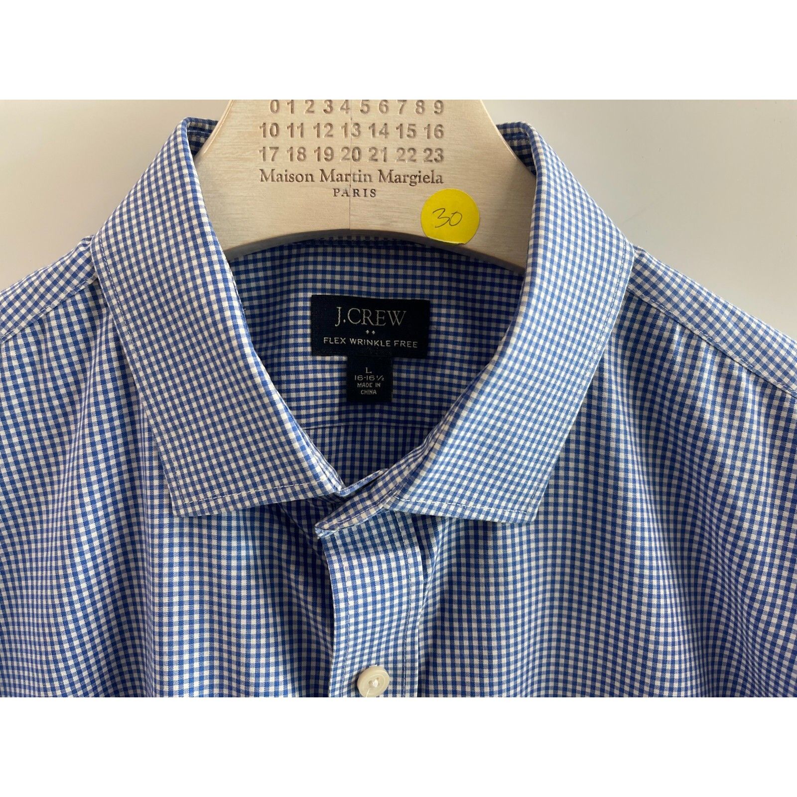 J.Crew J CREW FLEX WRINKLE FREE BUTTON UP GINGHAM SHIRT BLUE SZ LAR Size US L / EU 52-54 / 3 - 2 Thumbnail