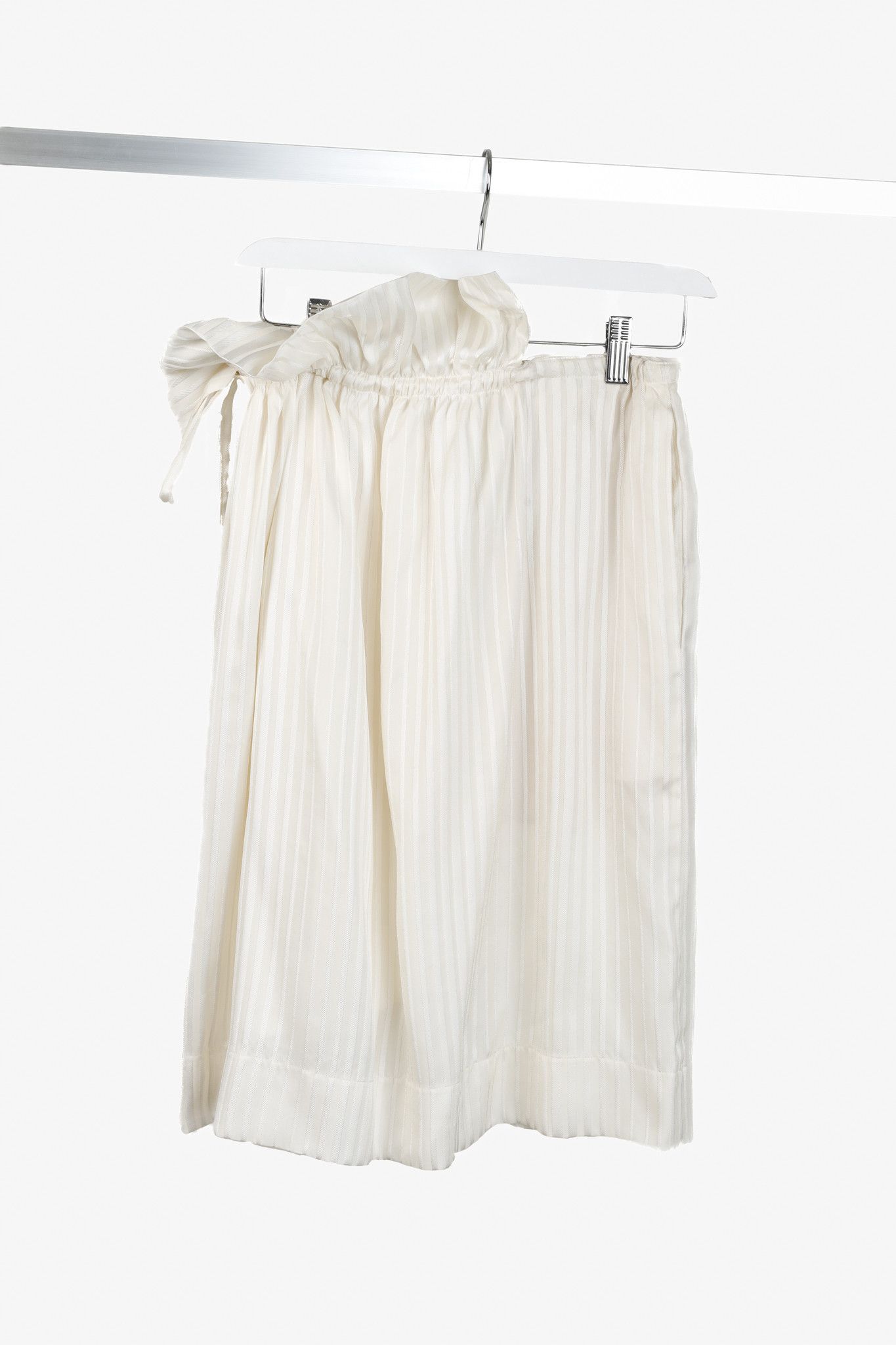 Stella McCartney Stella McCartney Ivory Stripes Ruffle Hip Silk Skirt Size 22" - 1 Thumbnail