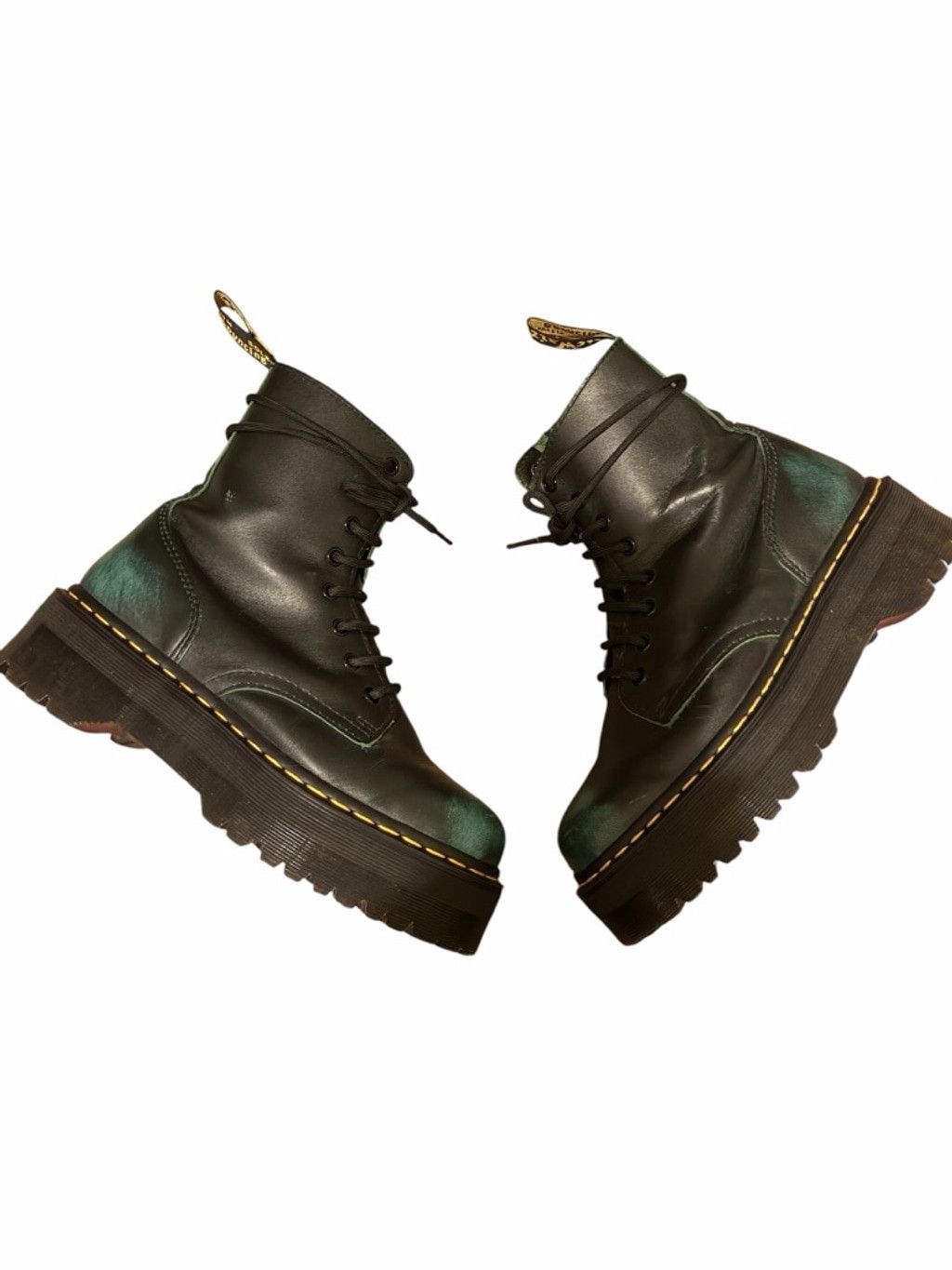 Dr. Martens Dr. Martens Jadon Rub off Black Green Platforms Size 8 Size US 8 / IT 38 - 1 Thumbnail