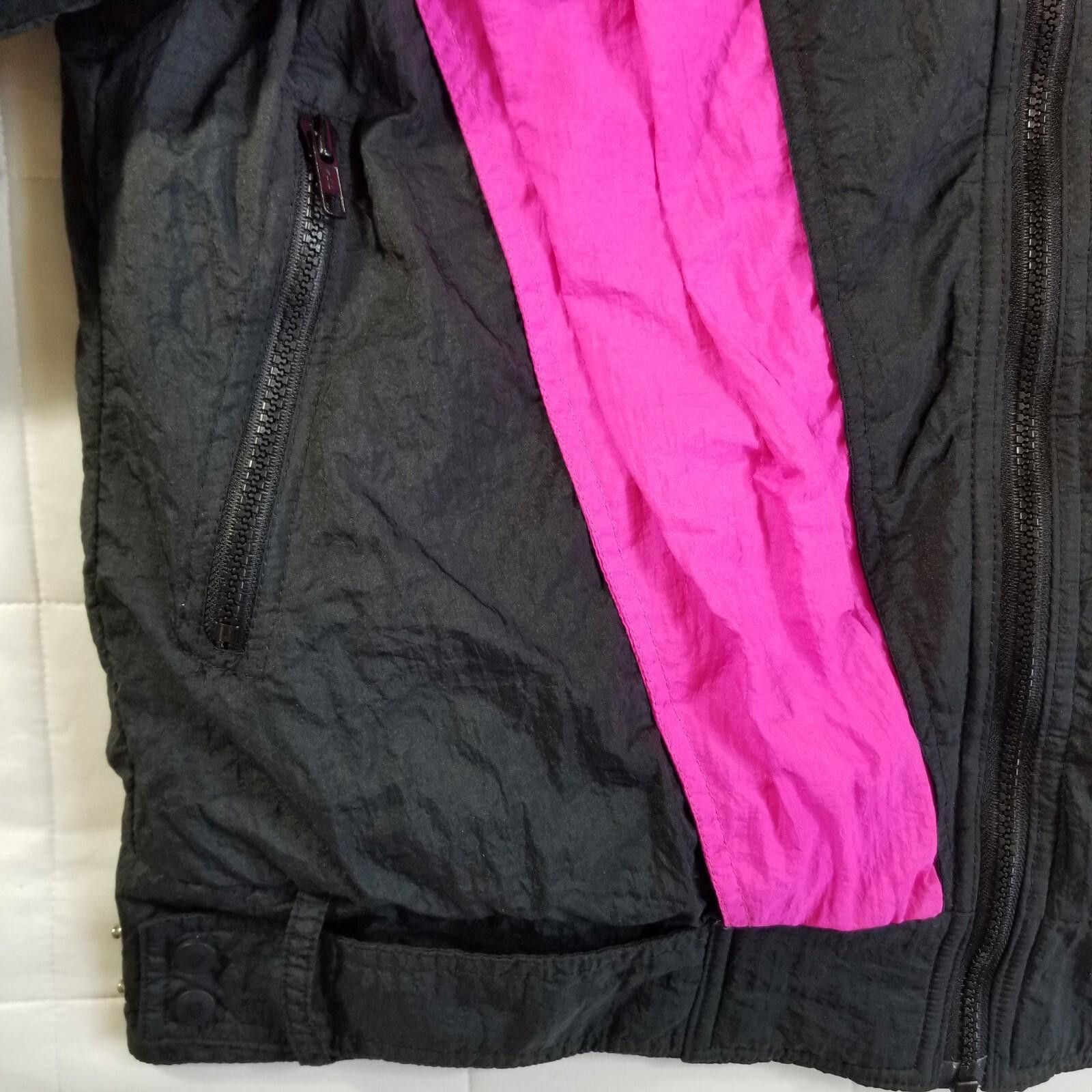 Designer VTG Tyrolia Medium Pink & Black Retro Puffer Jacket 80's Size M / US 6-8 / IT 42-44 - 3 Thumbnail