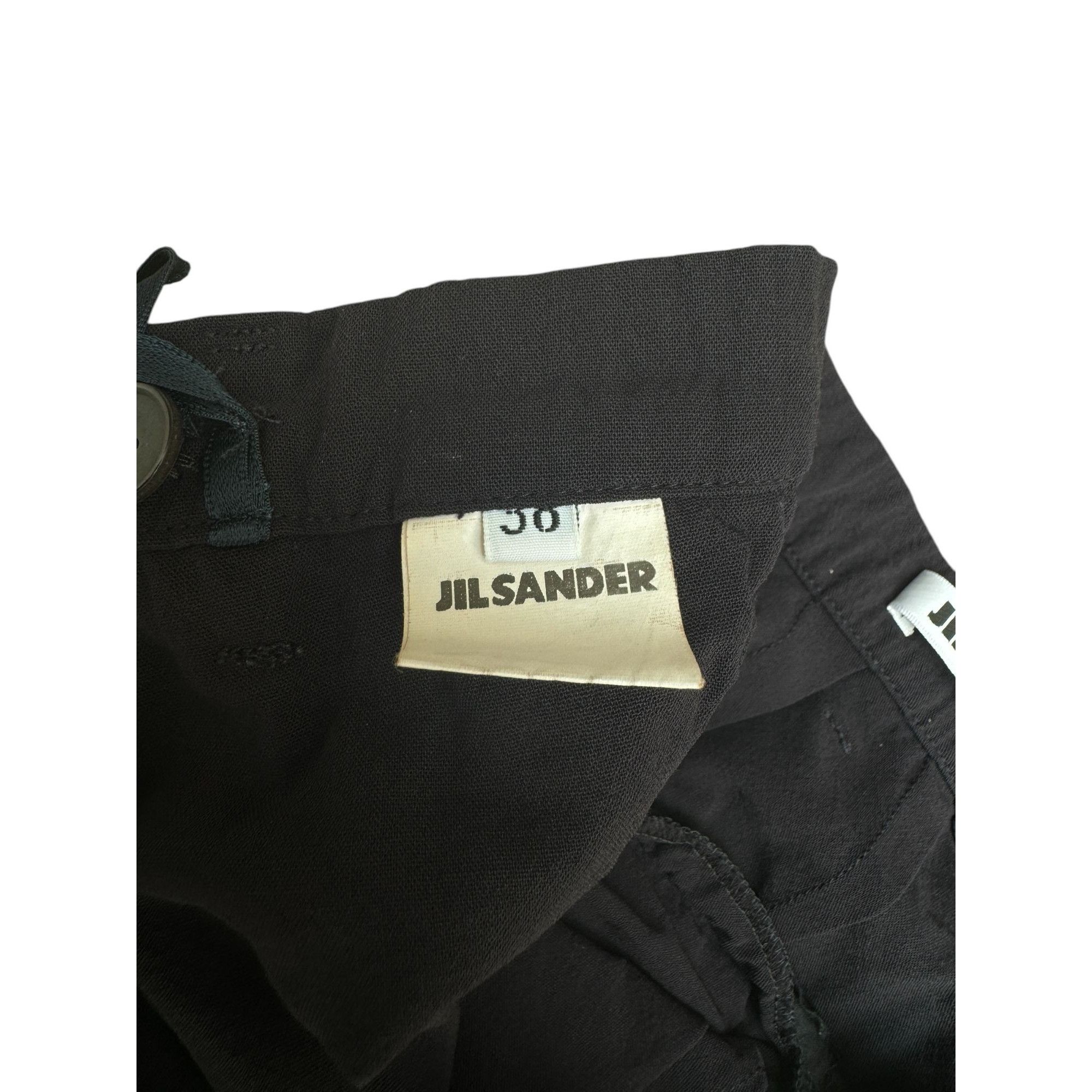 Jil Sander Black Wool High Waist Wide Pants Size 26" / US 2 / IT 38 - 5 Thumbnail