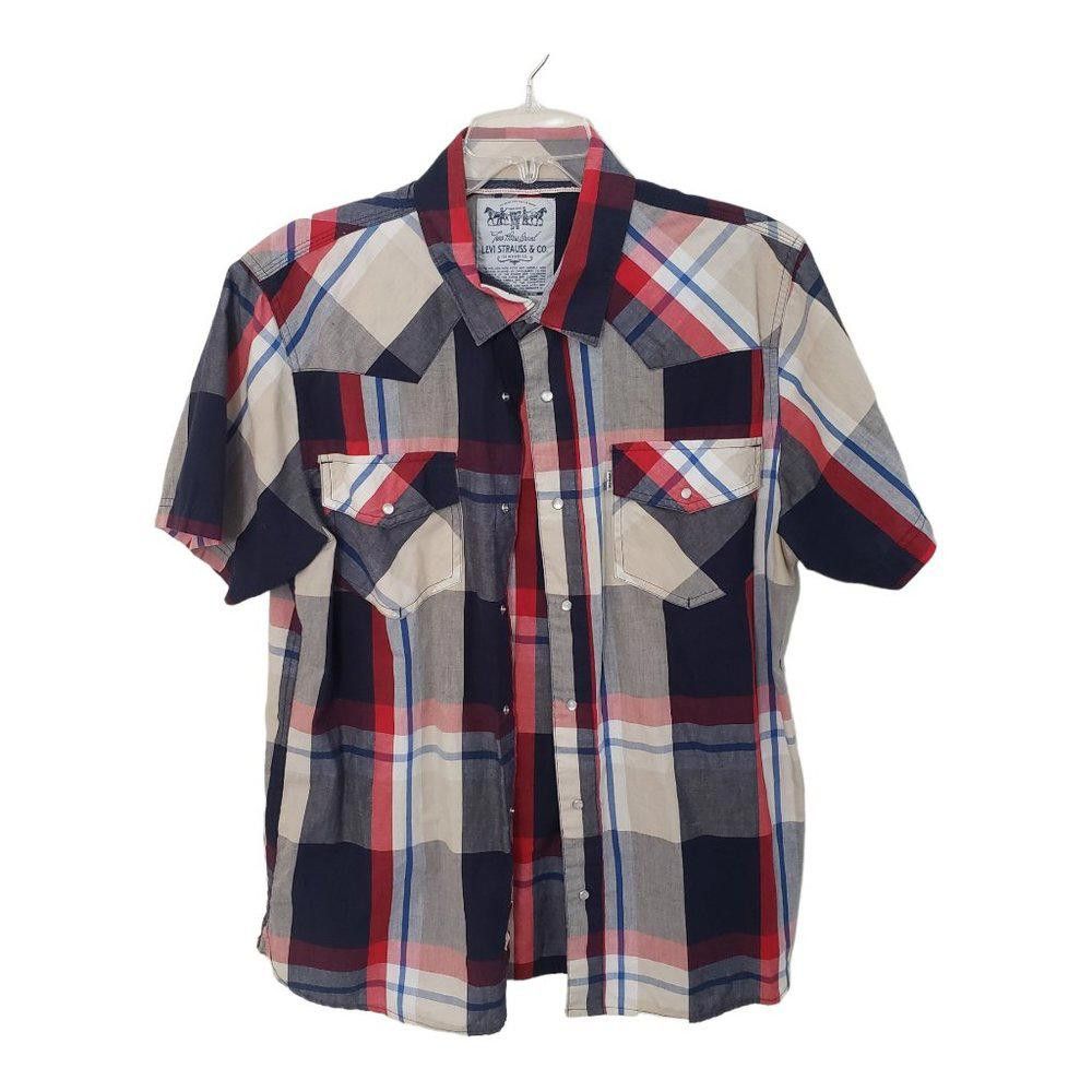 Designer CT456 Levi Strauss Men's Red, White & blue Shirt L Size US L / EU 52-54 / 3 - 1 Thumbnail