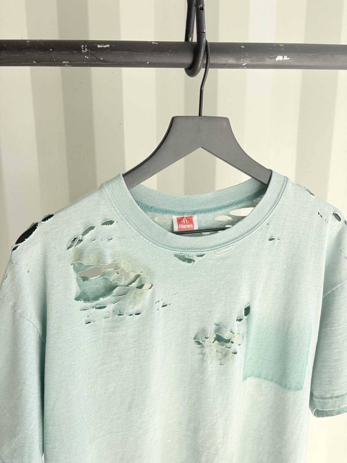 Vintage Thrashed Blank Distressed Faded Pocket Shirt Grunge thin Size US XL / EU 56 / 4 - 6 Thumbnail