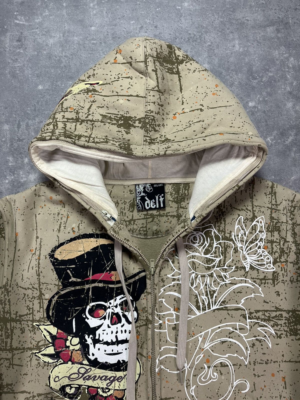 Southpole 00s Delf Baggy Printed AOP Skulls Zip Hoodie 4XL Imperious Size US XXL / EU 58 / 5 - 7 Thumbnail