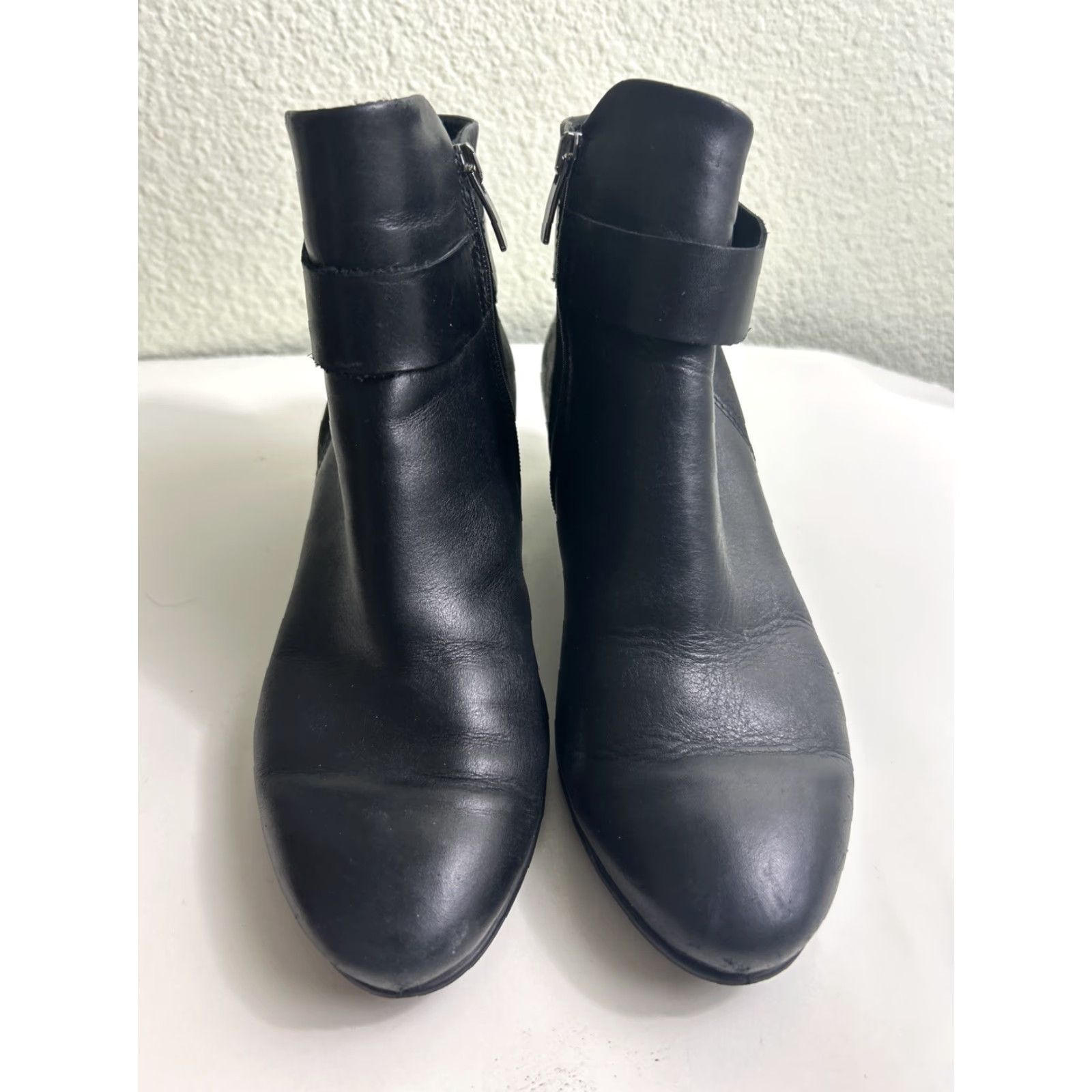 Ecco ECCO Sculptured 45 Leather Closed Ankle Zipper Boots Black Bootie Women's EU 37 US 6 Leather Zipper Bootie Heel Cone Solid Ankle Boots Size US 6 / IT 36 - 4 Thumbnail