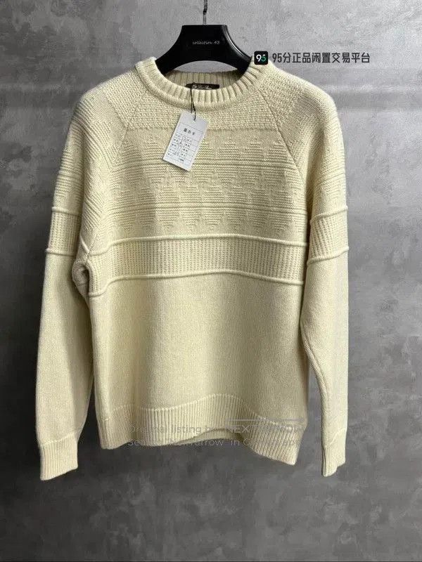 Loro Piana Loro Piana Men's White Crew Neck Sweater. Size US L / EU 52-54 / 3 - 5 Thumbnail