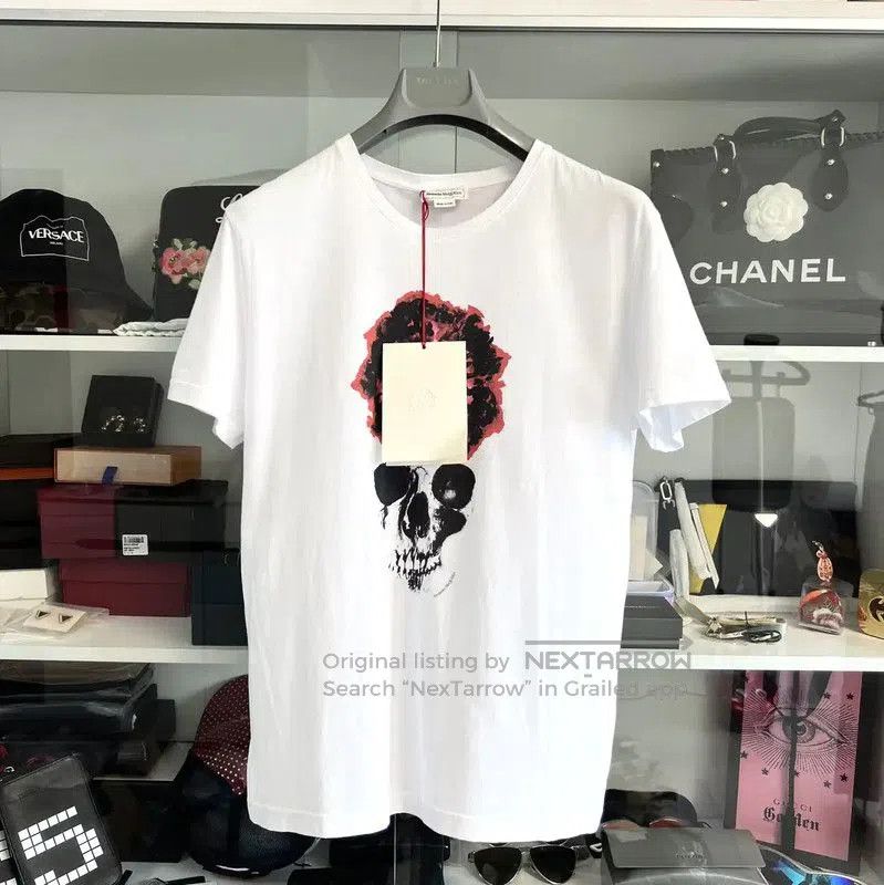 Alexander McQueen Alexander McQueen White Cotton Skull Graphic Tee . Size US S / EU 44-46 / 1 - 1 Thumbnail