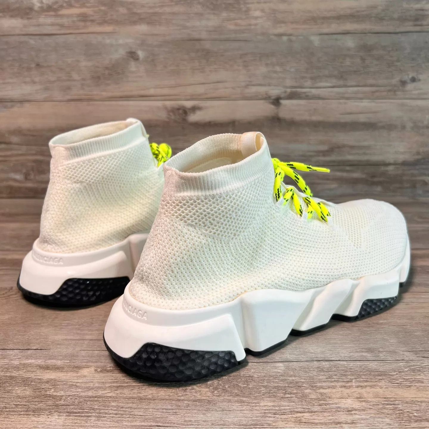 Balenciaga Balenciaga Speed Lace up Knit Sock White Green 45 Size US 12 / EU 45 - 3 Thumbnail