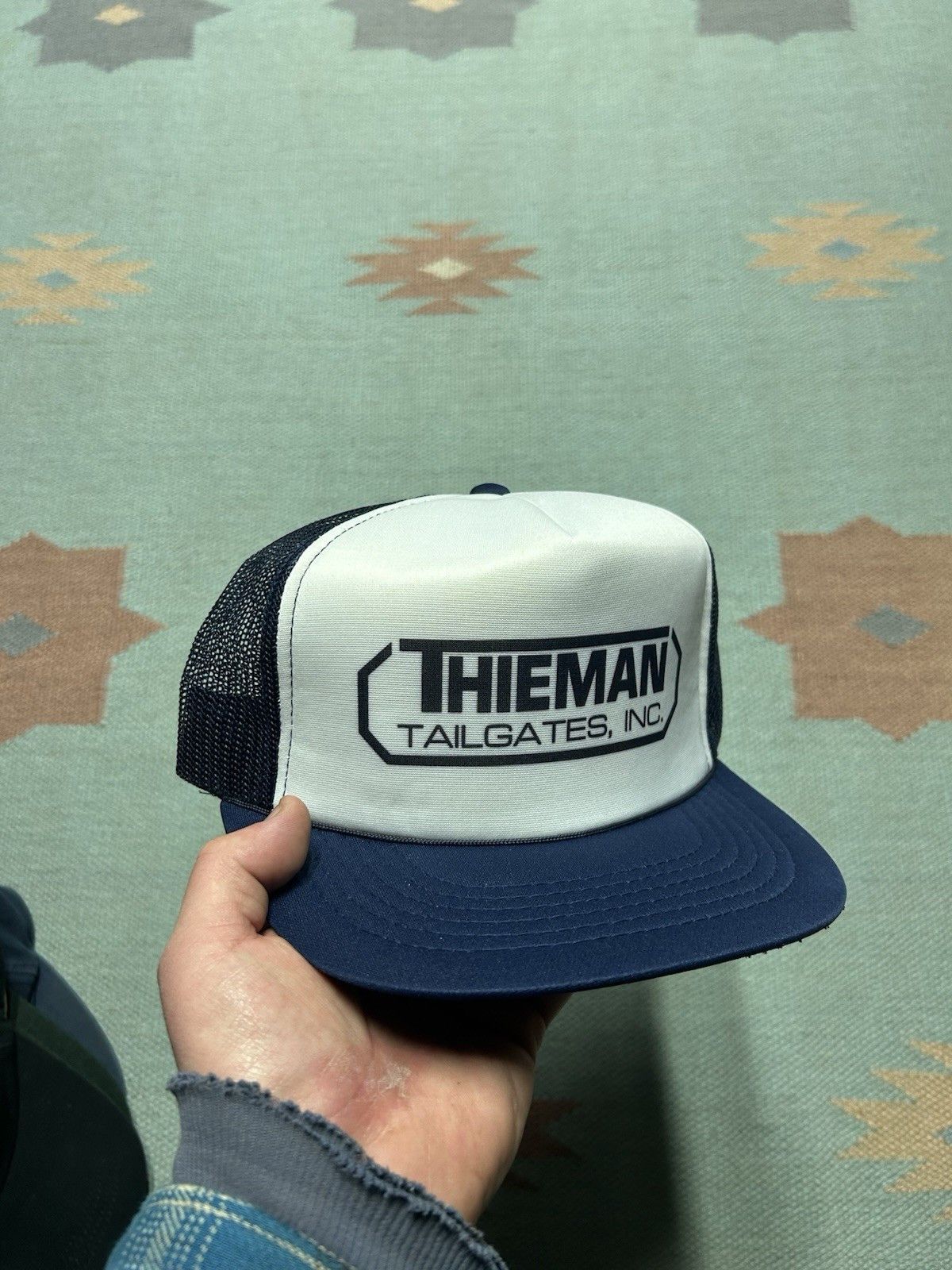 Vintage Vintage trucker hat Thieman tailgates inc blue white snap Size ONE SIZE - 1 Thumbnail