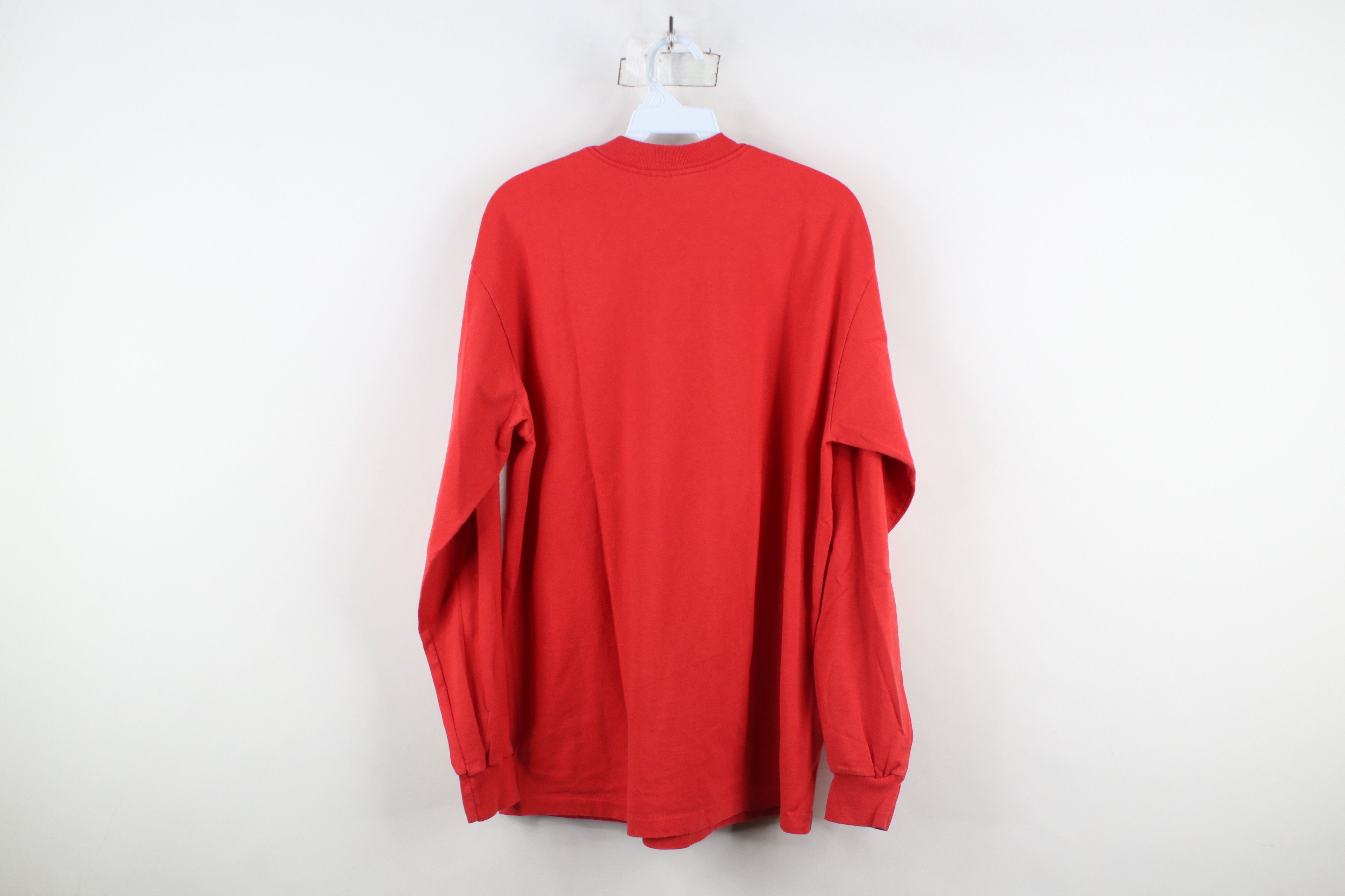 Vintage Vintage 80s 90s Streetwear Blank Long Sleeve T-Shirt Red USA Size US L / EU 52-54 / 3 - 7 Thumbnail