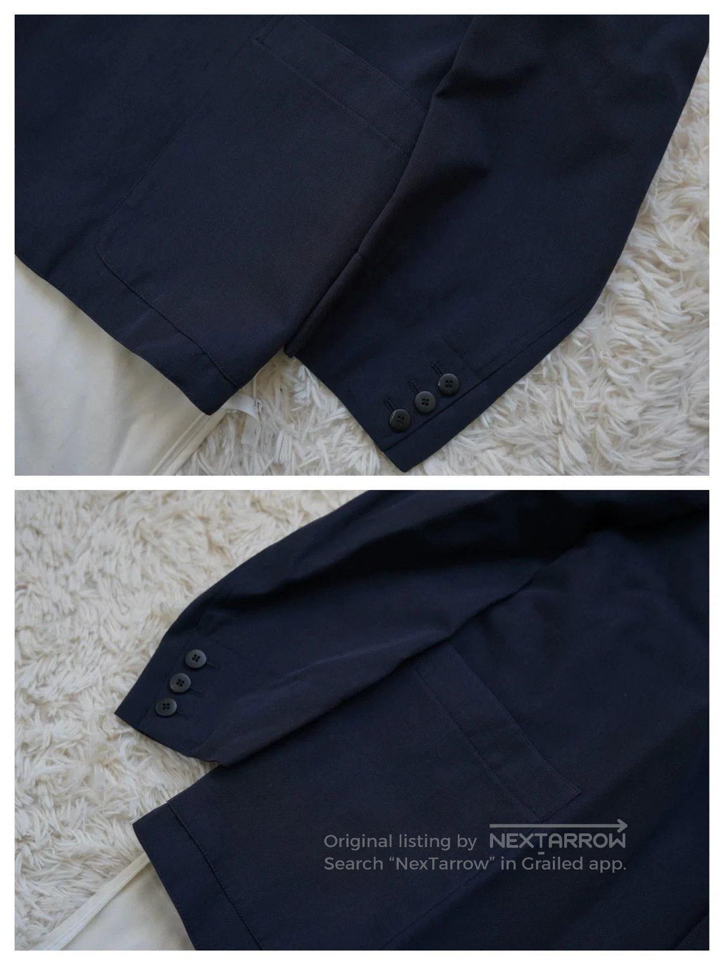 Visvim Black Single-Breasted Blazer with Polka Dot Cuffs. Size US XL / EU 56 / 4 - 7 Thumbnail