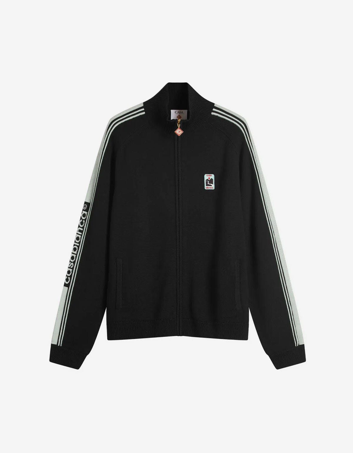 Casablanca Casablanca Black Merino Wool Track Jacket Size US XL / EU 56 / 4 - 1 Thumbnail