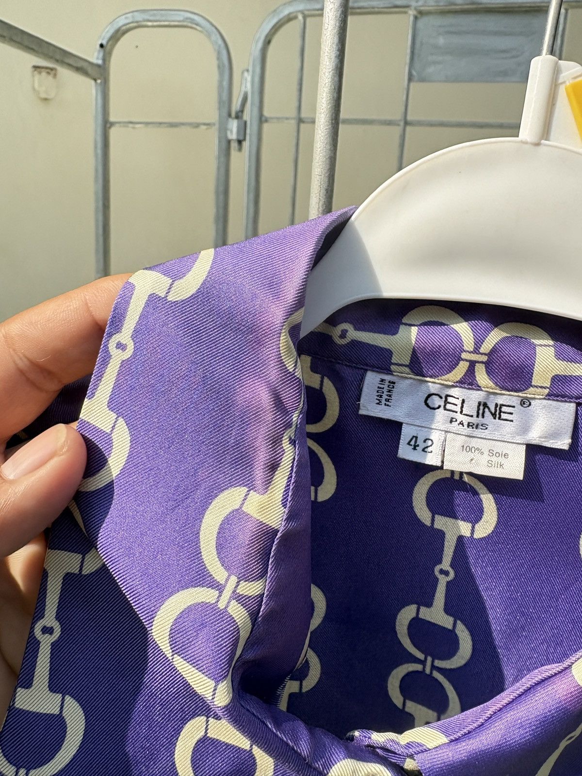 Celine Celine horsebit purple silk shirt Size M / US 6-8 / IT 42-44 - 6 Thumbnail