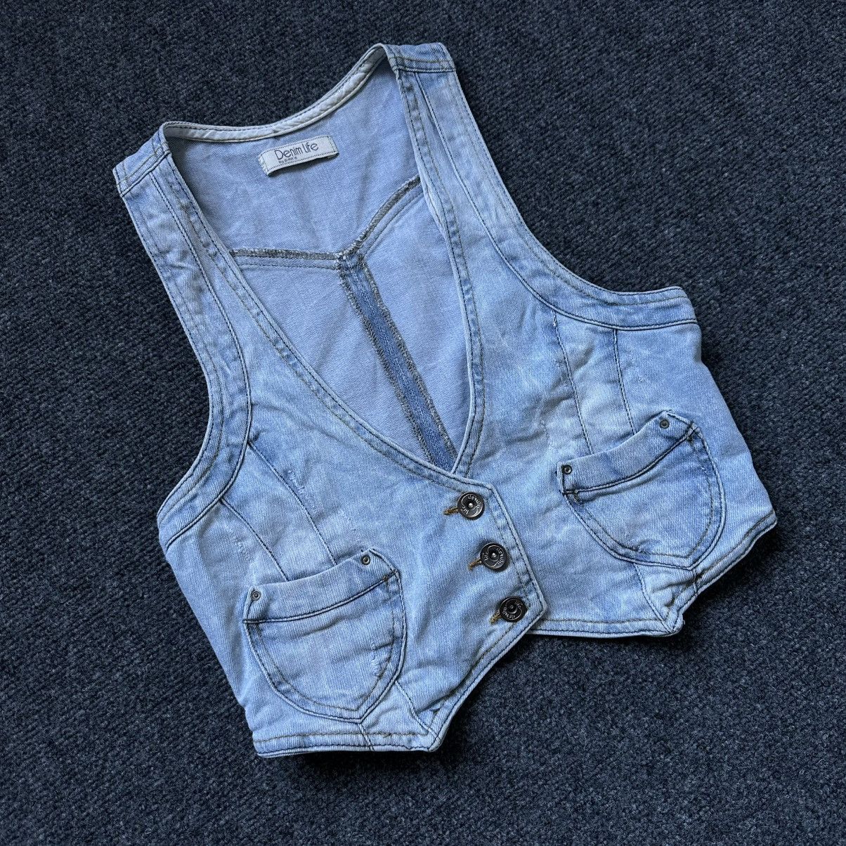 Hypebeast VTG Women’s Denim Vest By Pimkie Size M Y2K 00s USA Hype Size M / US 6-8 / IT 42-44 - 3 Thumbnail