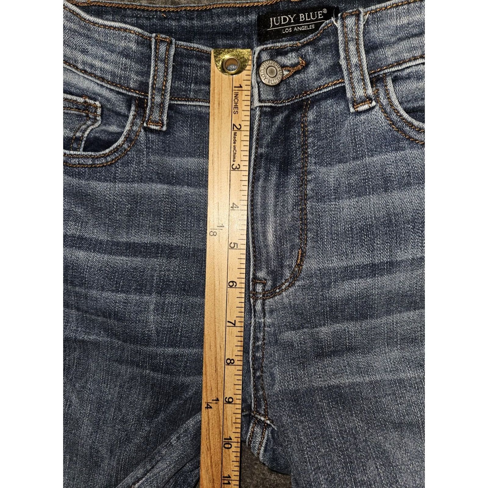 Denime Judy Blue Jeans Womens 7 28 Blue Straight Fit Distressed Stretch Denim JB92595MD Jeans 5-Pocket Logo Pocket Womens Blue Straight Fit Jeans Size 28" / US 6 / IT 42 - 5 Thumbnail