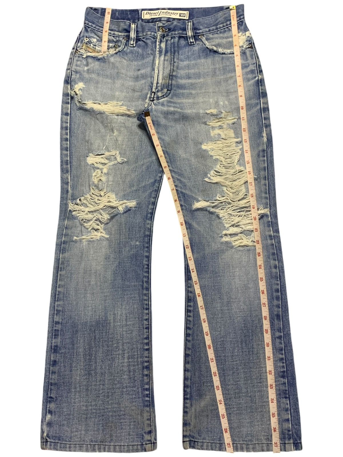 Diesel Vintage Italy Diesel Light Faded Wash Distress Bootcut Jeans Size US 29 - 13 Thumbnail