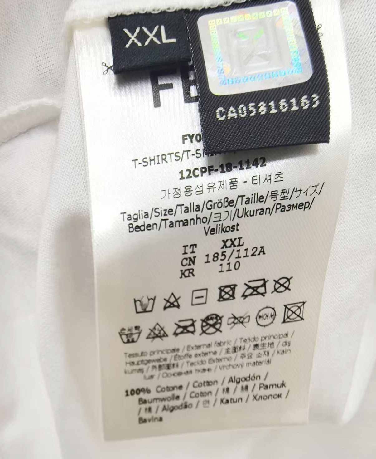 Fendi FENDI 100% Cotton Short Sleeve T-shirt J30 Size US XXL / EU 58 / 5 - 7 Thumbnail