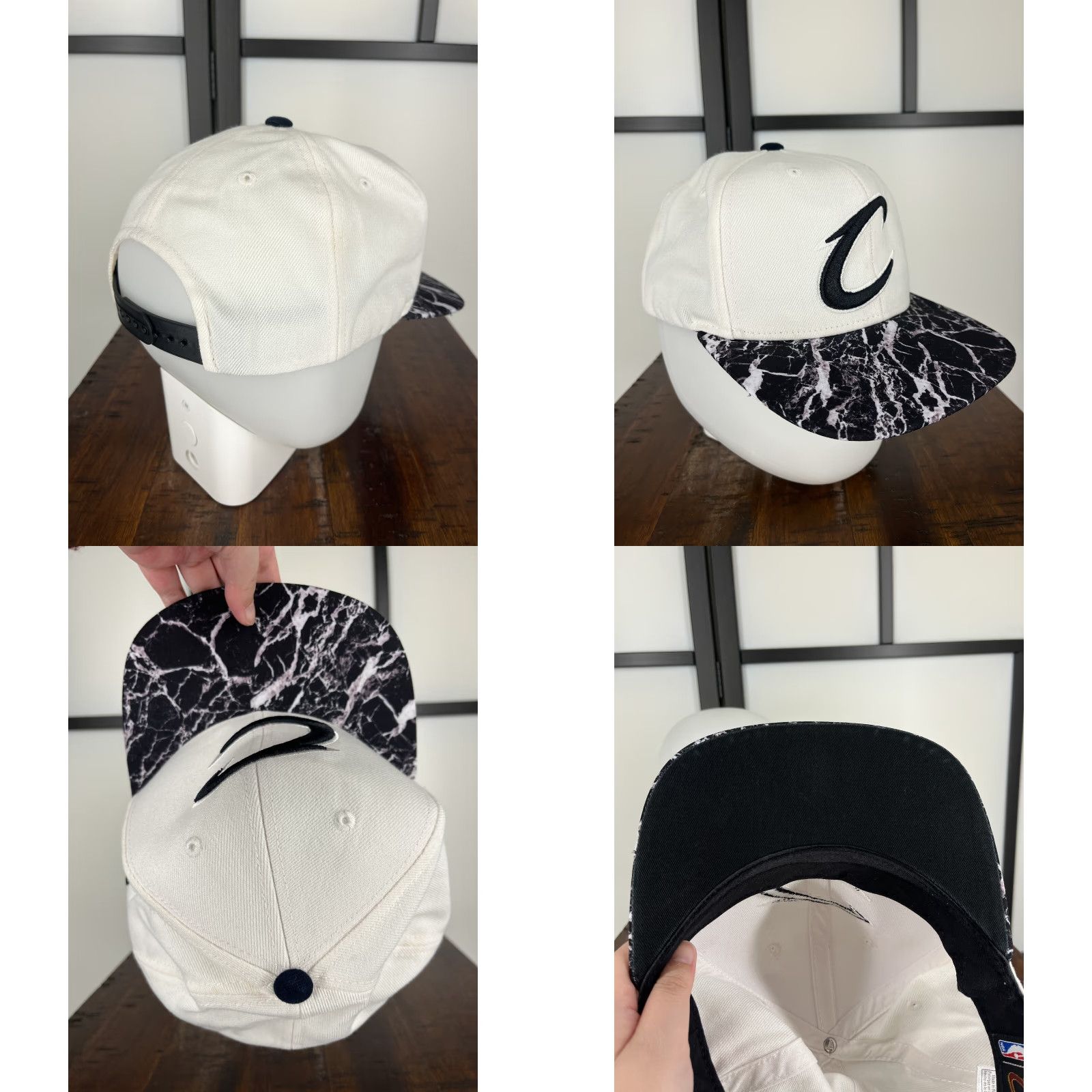 Adidas VINTAGE Adidas Cleveland Cavaliers Hat Cap Snap Back Adult One Size White Wool Blend Acrylic Twill Logo Adjustable Men Hats Men Size ONE SIZE - 8 Thumbnail