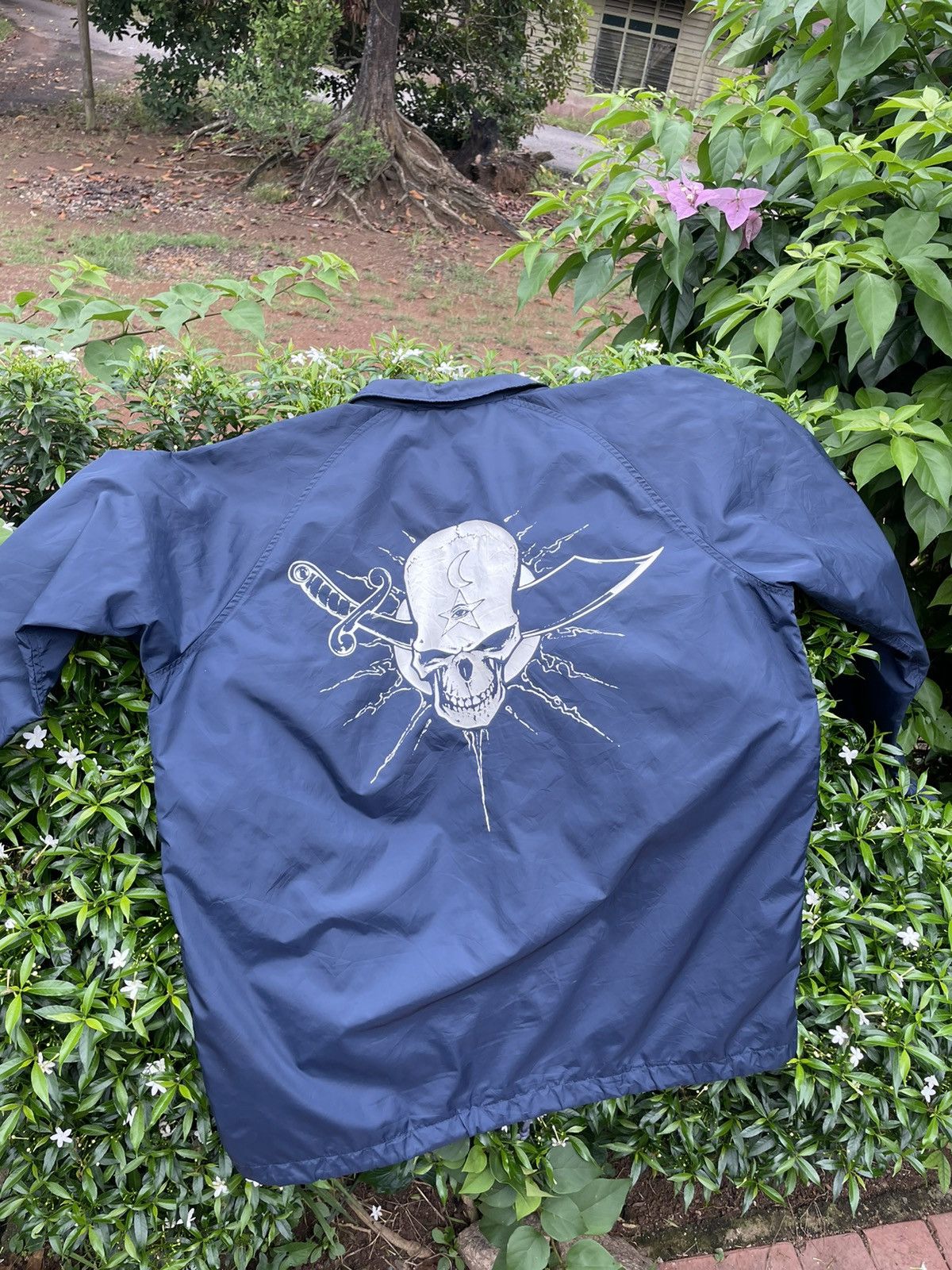 image of Supreme Skull & Sword Pirate Coach Jacket 2005 in Navy, Men's (Size XL)