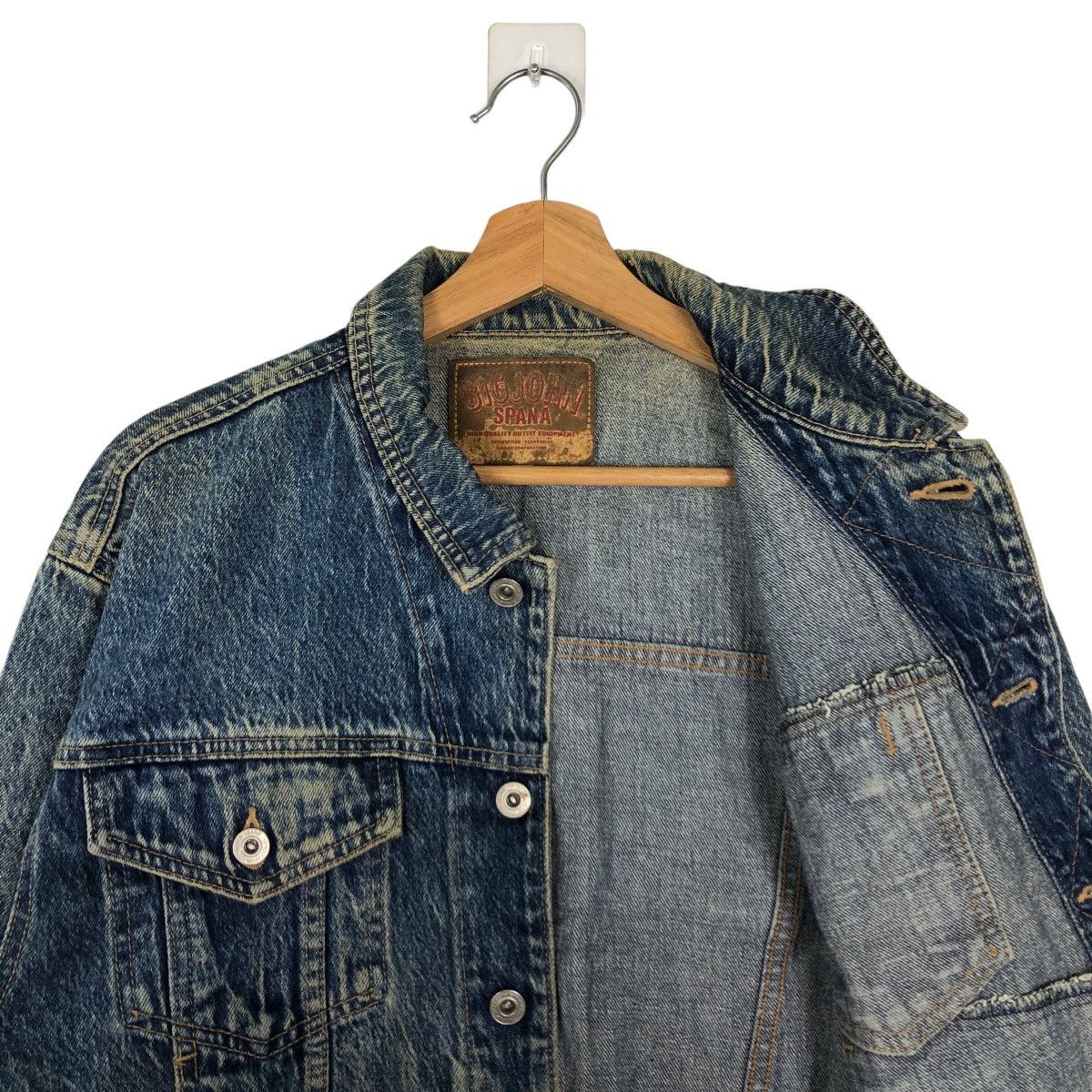 Japanese Brand 🔥90s Vintage Distressed Denim Trucker Jacket Big John Japan Size US S / EU 44-46 / 1 - 11 Thumbnail