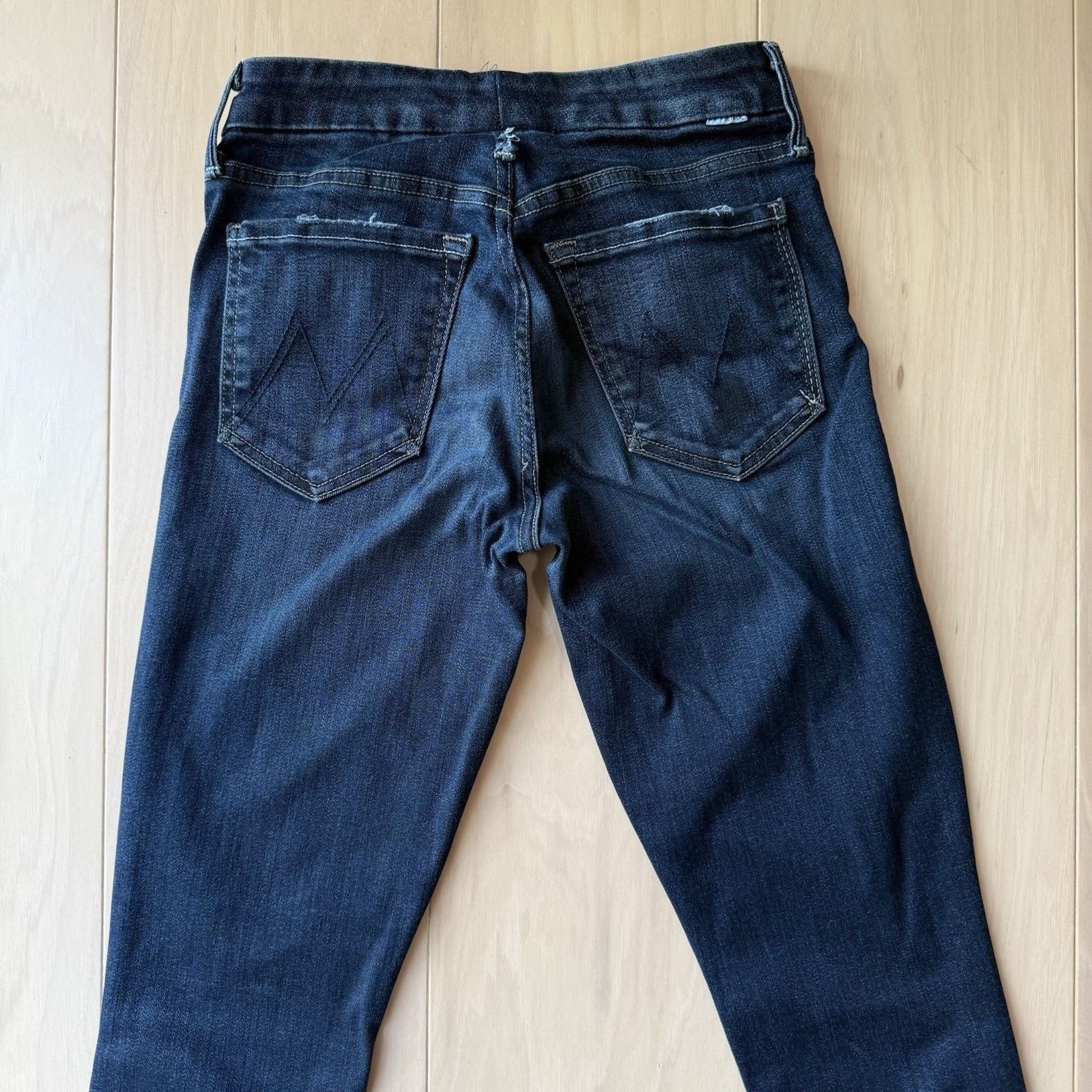 MOTHER Mother Looker Ankle Jeans W 24 Blue Dark Wash Glam Boho Size 24" / US 00 / IT 34 - 7 Thumbnail
