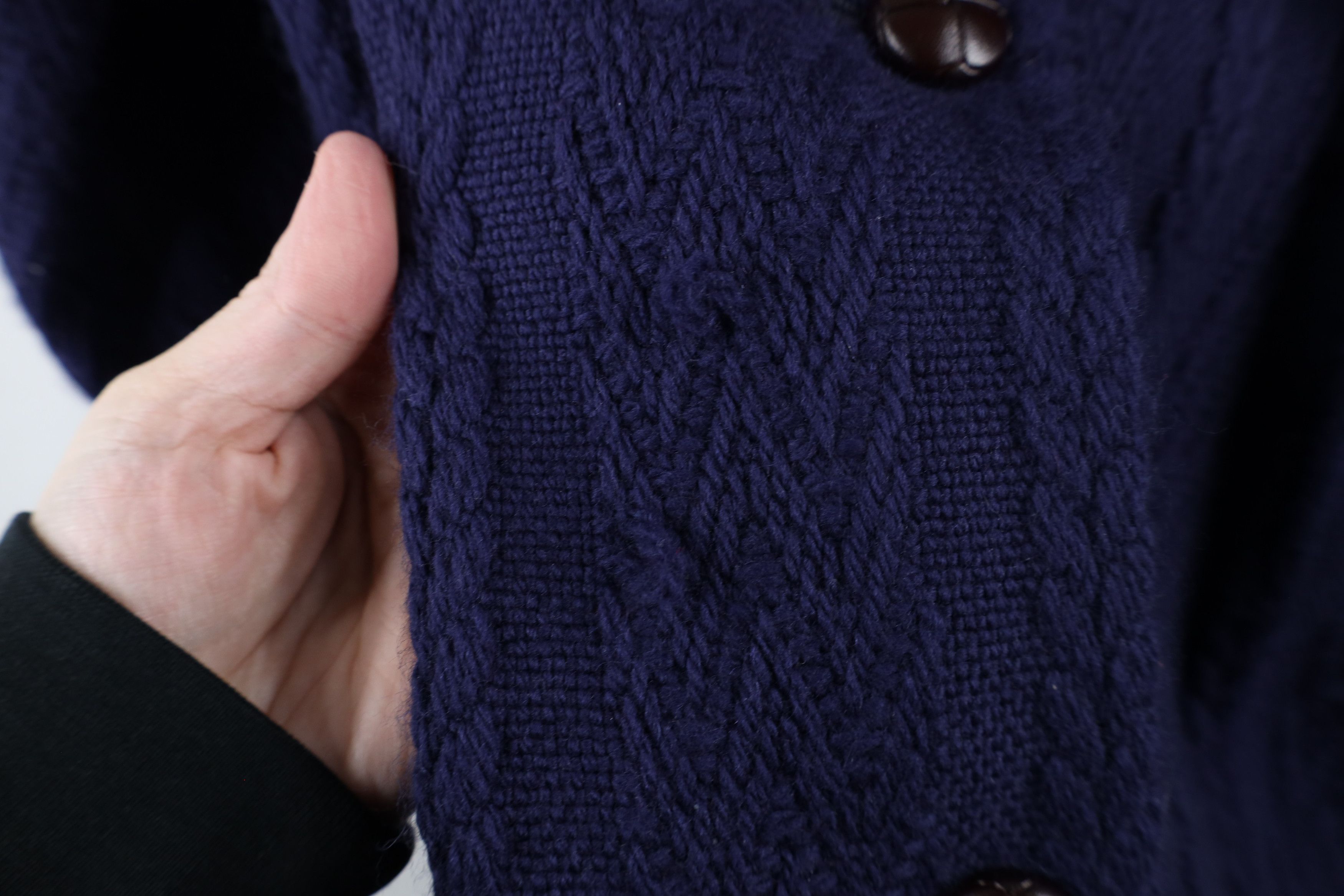 Vintage Vintage 90s Cable Knit Wool Cashmere Alpaca Jacket Blue Size XL / US 12-14 / IT 48-50 - 4 Thumbnail