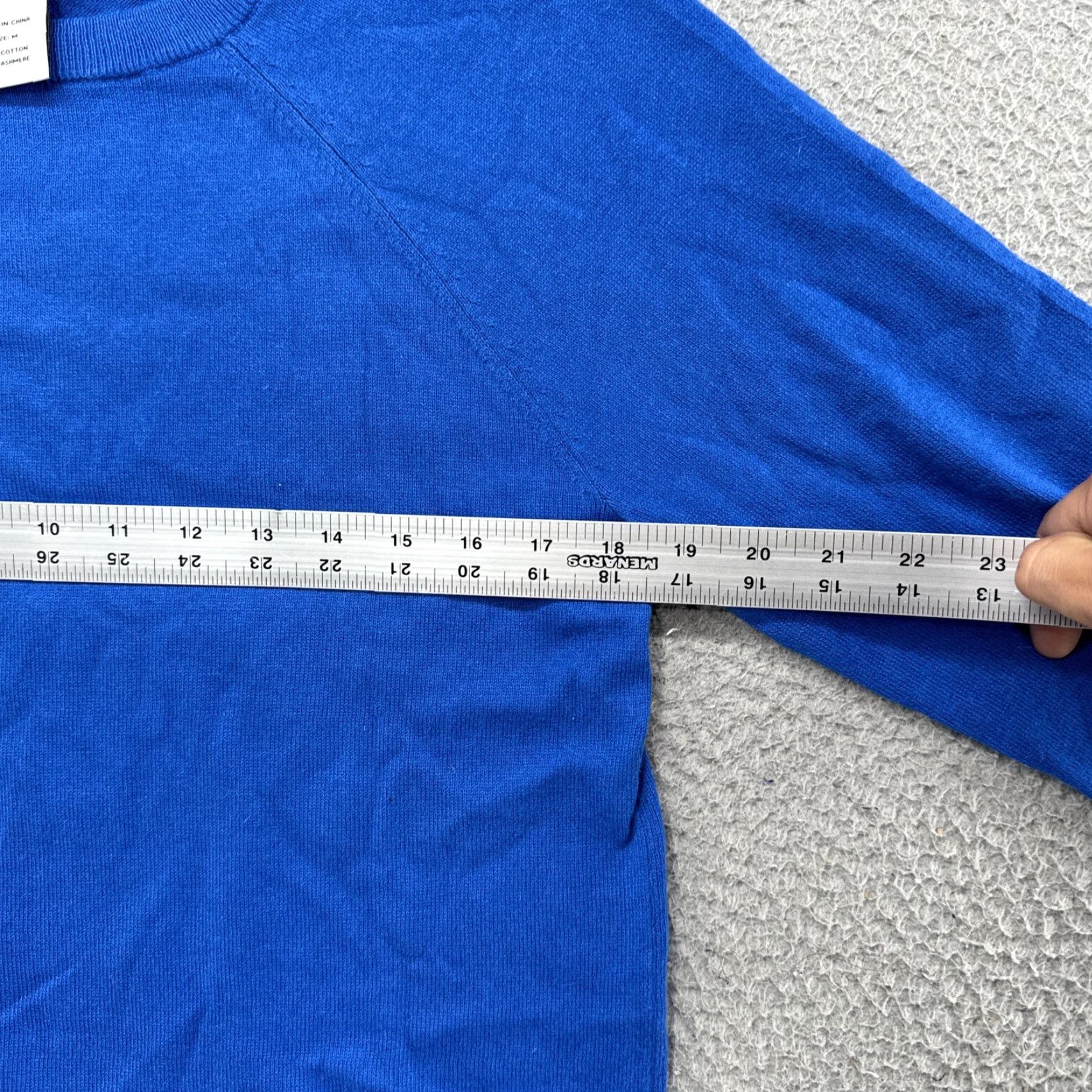Vintage Monroe & Main Blue Long Sleeved Crew Neck Sweater Cashmere Blend Size M Womens Pullover Knit Casual Business Knitwear Size M / US 6-8 / IT 42-44 - 3 Thumbnail